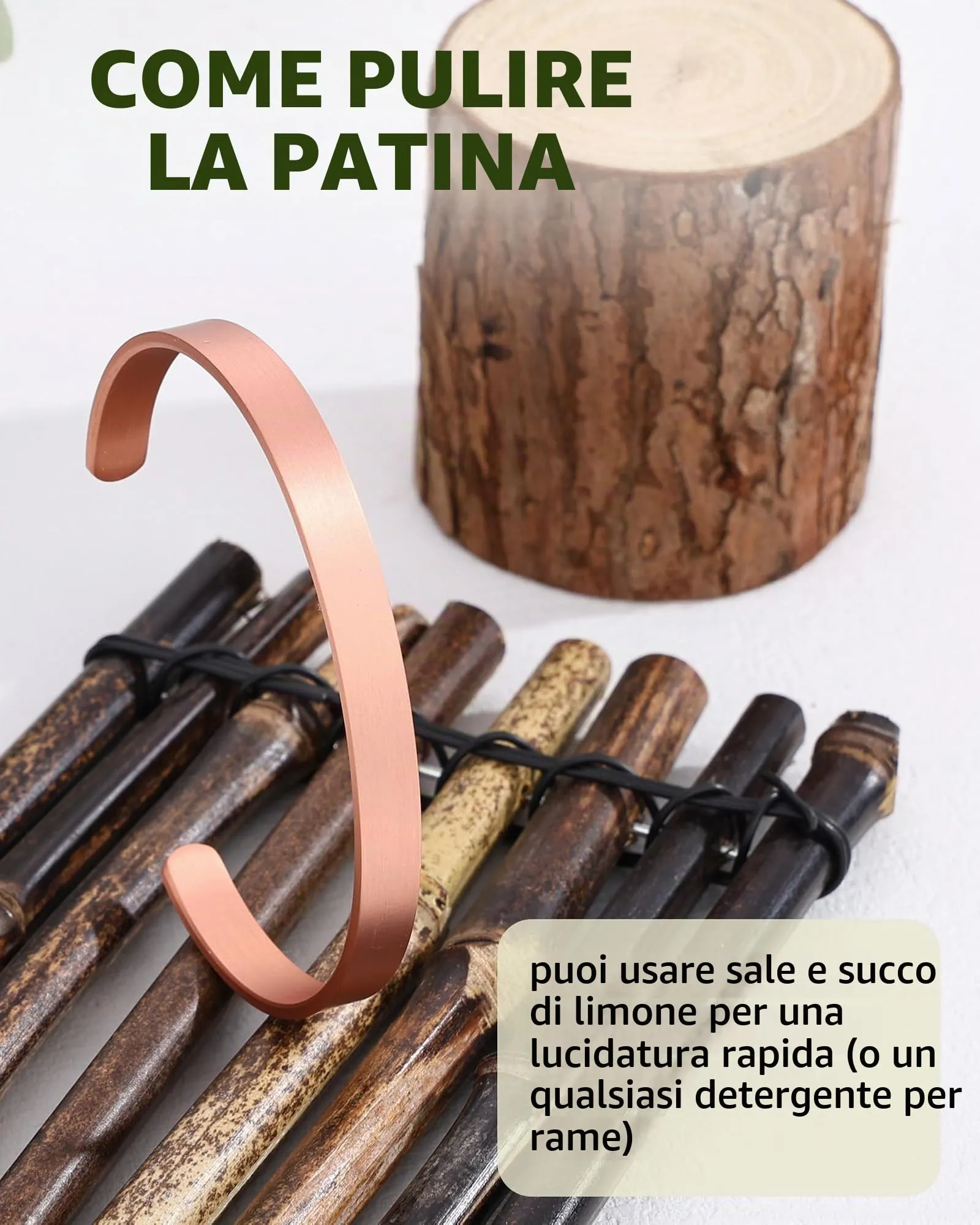 MagEnergy Bracciale in rame puro martellato vintage, 100% rame massiccio, Taglia unica - immagine 5
