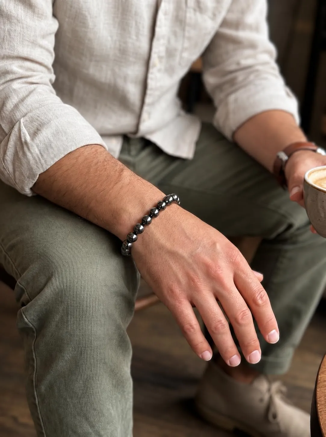 GufoZen Bracciale in Pietre Naturali Ematite 8mm Unisex - immagine 3