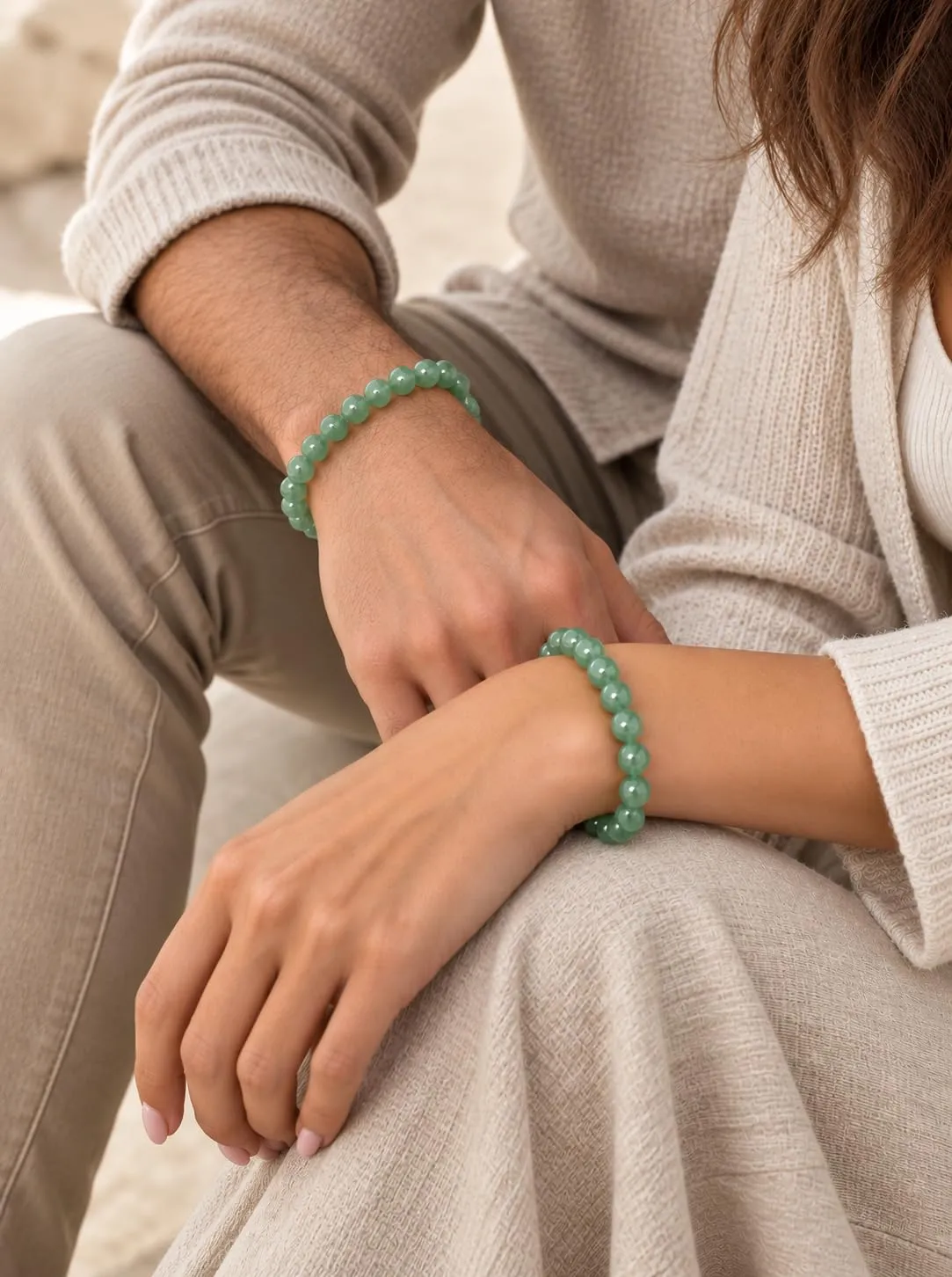 GufoZen Bracciale in Pietre Naturali Avventurina 8mm per Uomo e Donna - immagine 3