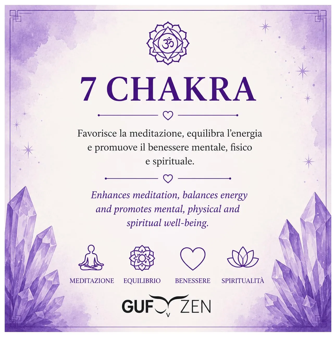 GufoZen Bracciale Pietre Naturali 8mm 7 Chakra per Uomo e Donna - immagine 2