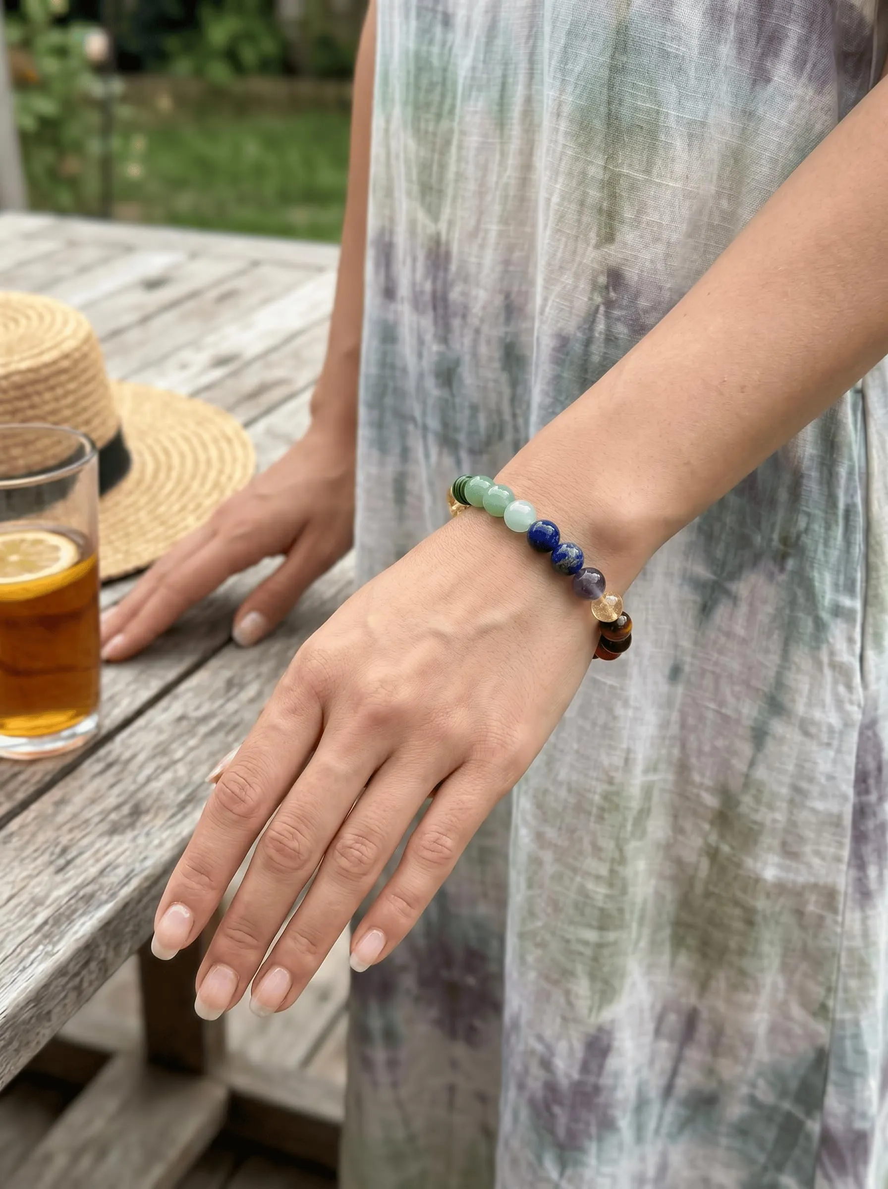 GufoZen Bracciale Pietre Naturali 8mm 7 Chakra per Uomo e Donna - immagine 4