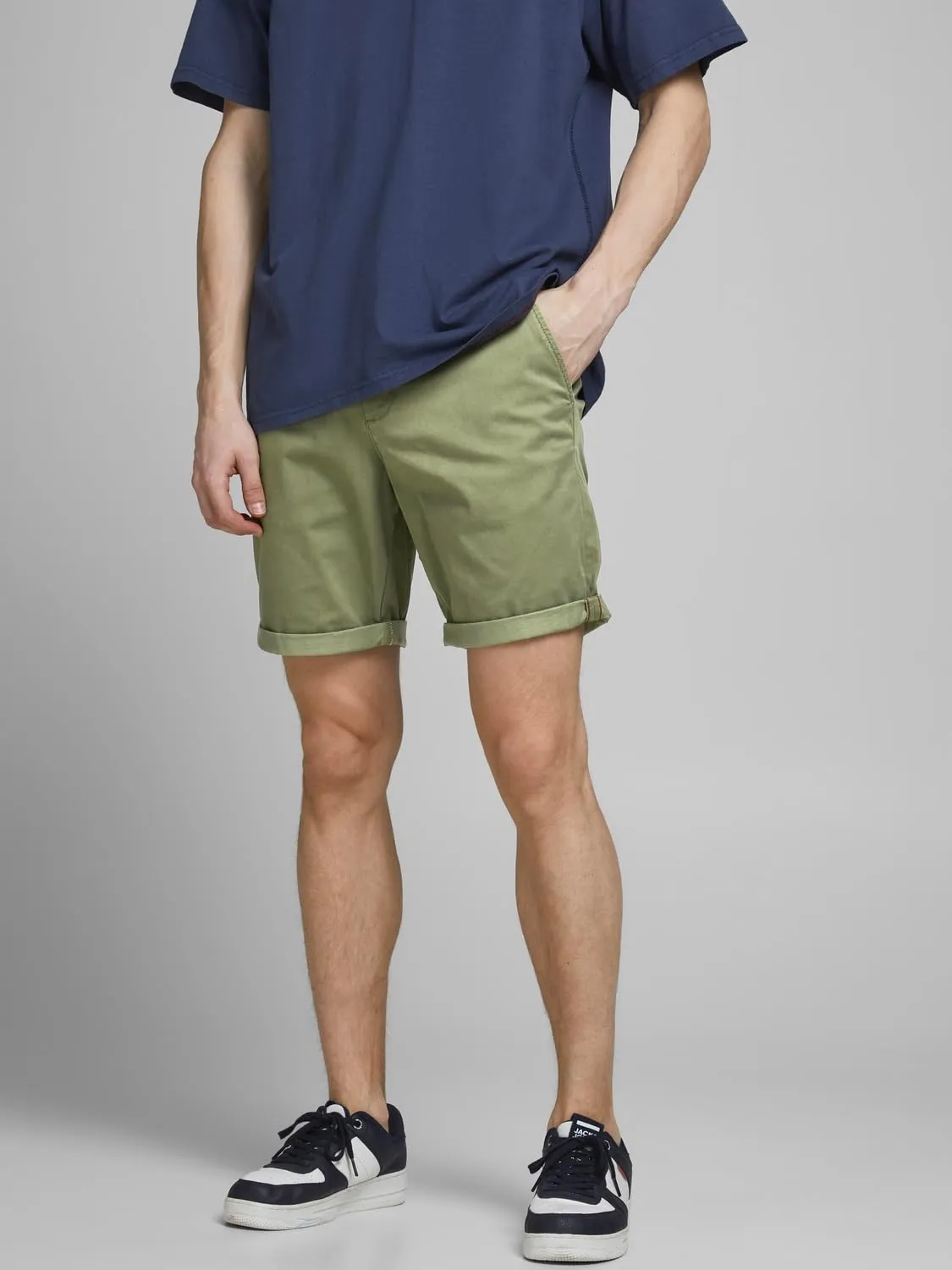 Jack & Jones Pantaloni Chino Bermuda Regular Fit - Verde - M - immagine 3