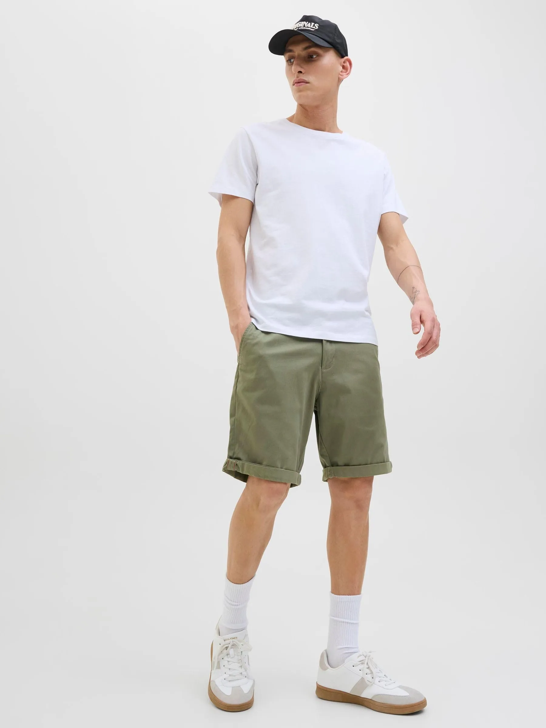Jack & Jones Pantaloni Chino Bermuda Regular Fit - Verde - M - immagine 9