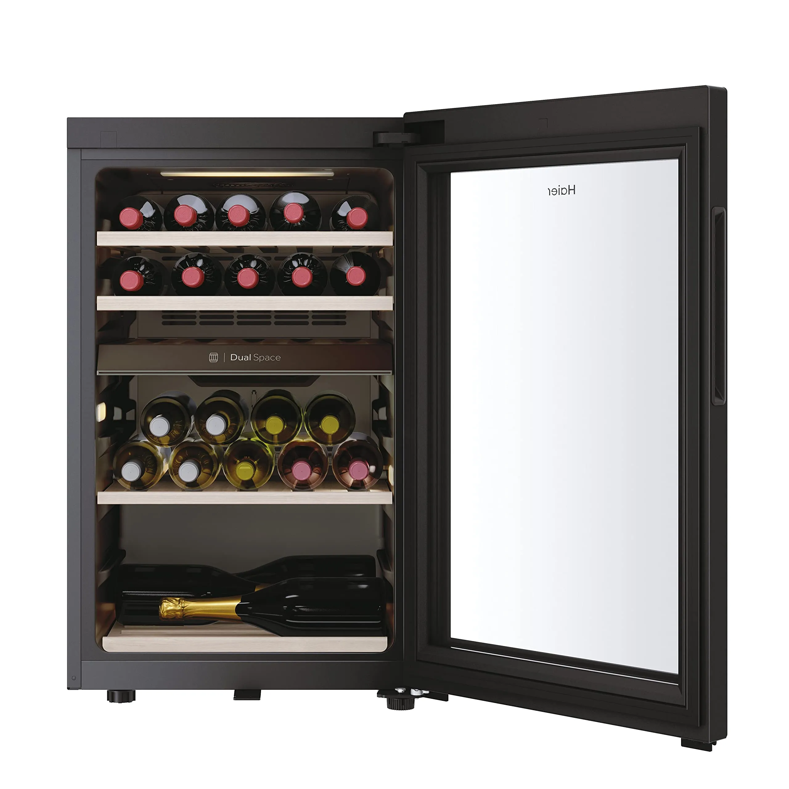 Haier Wine Bank 50 Serie 7 Cantinetta Vino 42 Bottiglie Doppia Zona Nera HWS42GDAU1 - immagine 2
