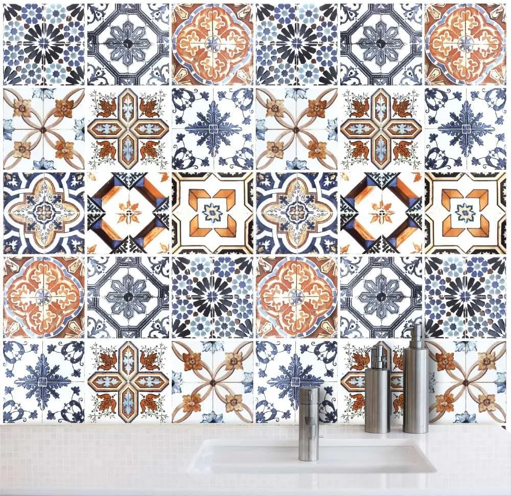 RE-COVERTILES Adesivi Piastrelle in PVC per Cucina e Bagno, 10 Pezzi 20x20 cm, PS00001 - immagine 1