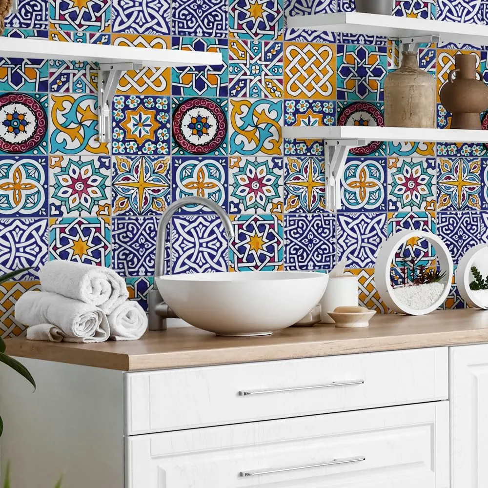 RE-COVERTILES Adesivi Piastrelle in PVC per Cucina e Bagno, 10 Pz 20x20 cm, PS00033 - immagine 1