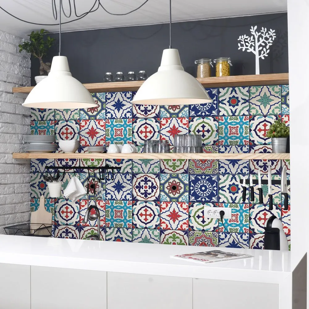 RE-COVERTILES Adesivi Piastrelle in PVC per Cucina e Bagno, 12 Pz 15x15 cm, PS00036 - immagine 1
