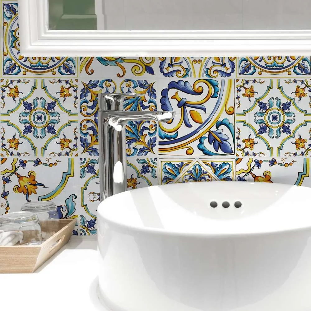 RE-COVERTILES Adesivi Piastrelle in PVC per Cucina e Bagno, 12 Pezzi 15x15 cm, PS00079 - immagine 1