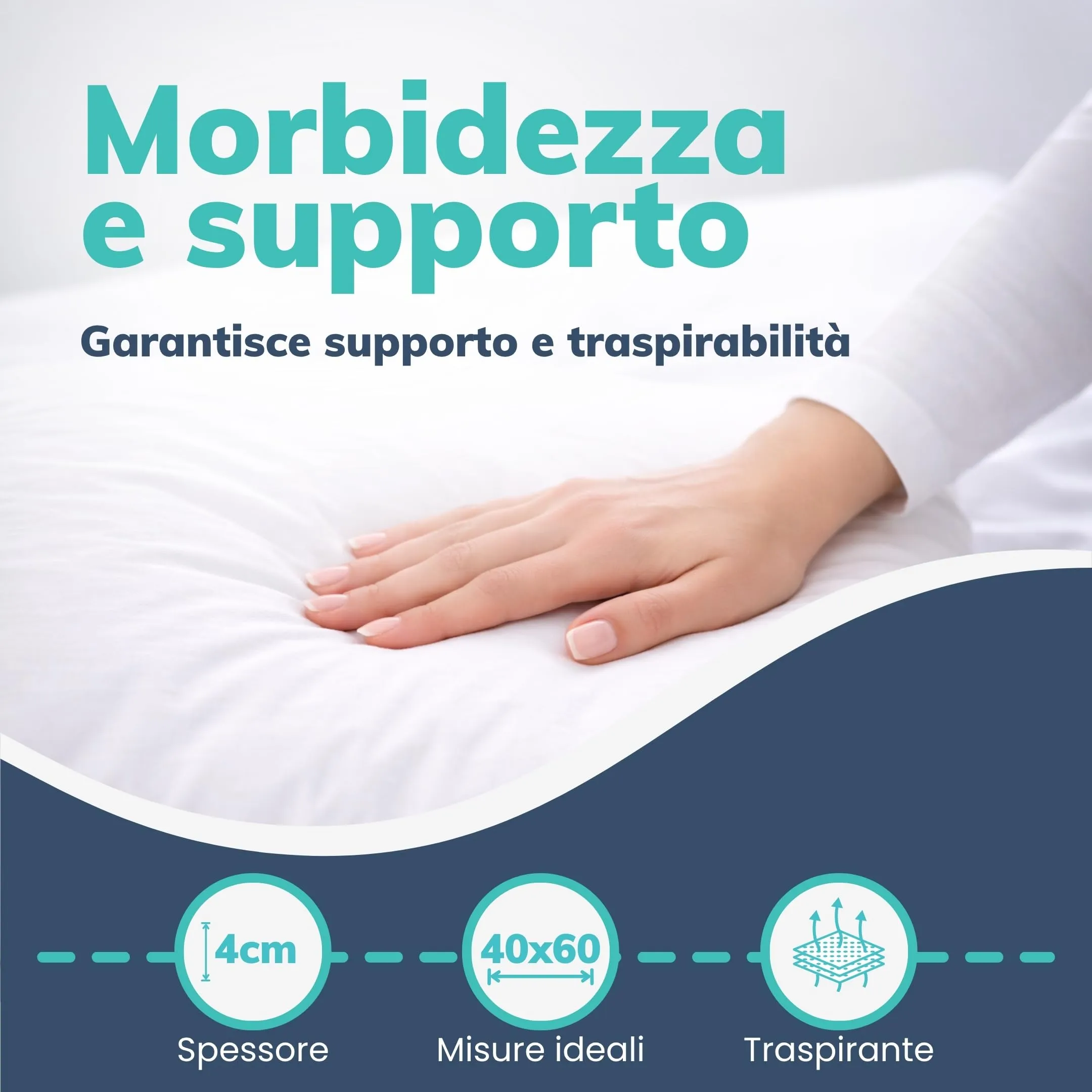 BabyTools Cuscino Lettino Bambino con Federa in Cotone Traspirante Anti-acaro, per Culla e Asilo, 2-4 Anni, Certificato Oeko-Tex, Made in Italy - immagine 3