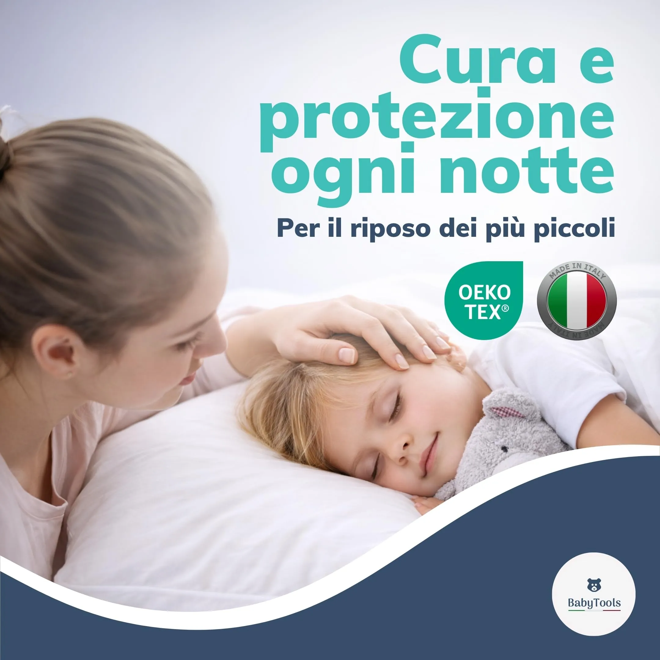 BabyTools Cuscino Lettino Bambino con Federa in Cotone Traspirante Anti-acaro, per Culla e Asilo, 2-4 Anni, Certificato Oeko-Tex, Made in Italy - immagine 7