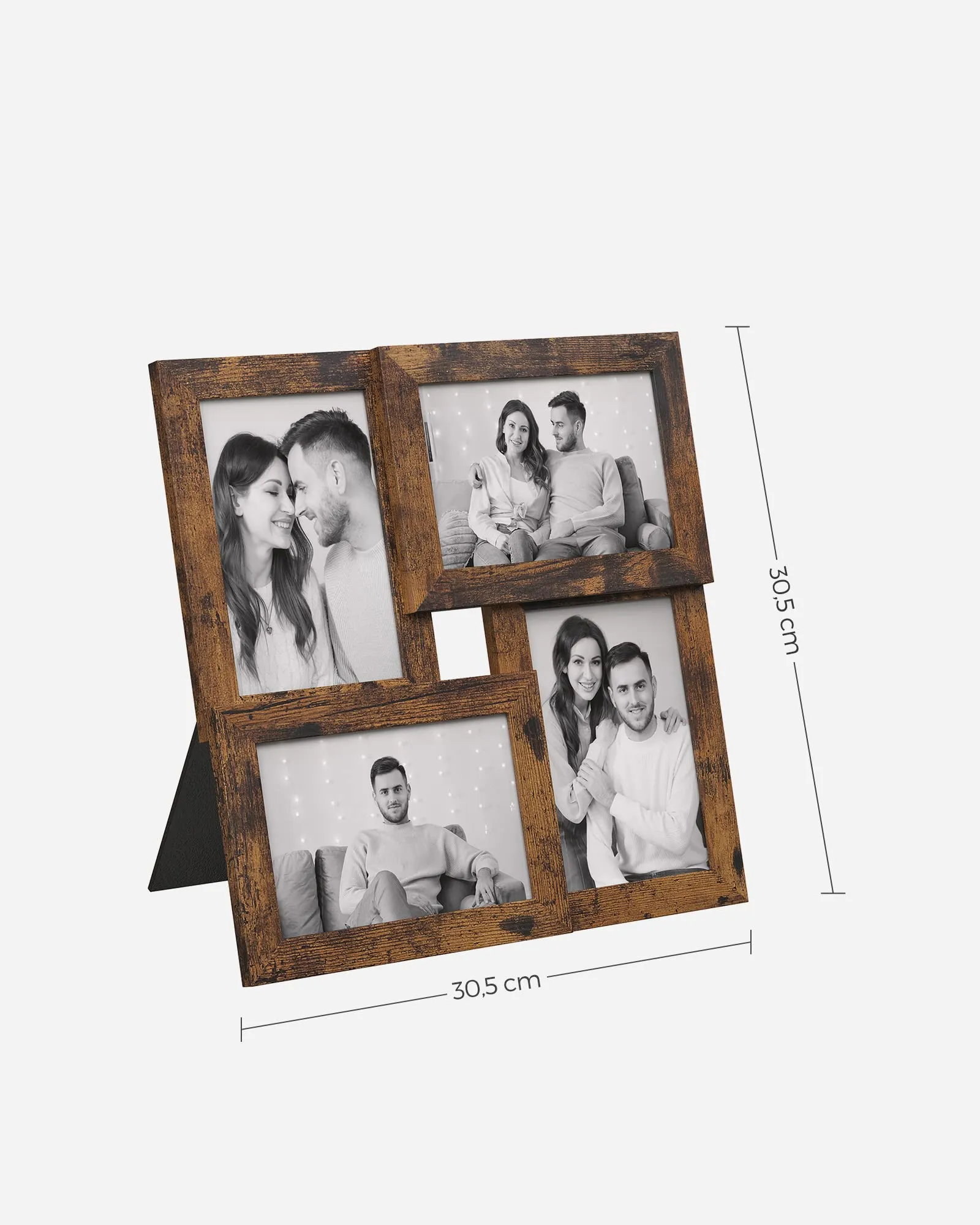 SONGMICS Collage di Cornici per Foto, 4 Pezzi 10 x 15 cm, Marrone Vintage RPF025X01 - immagine 5