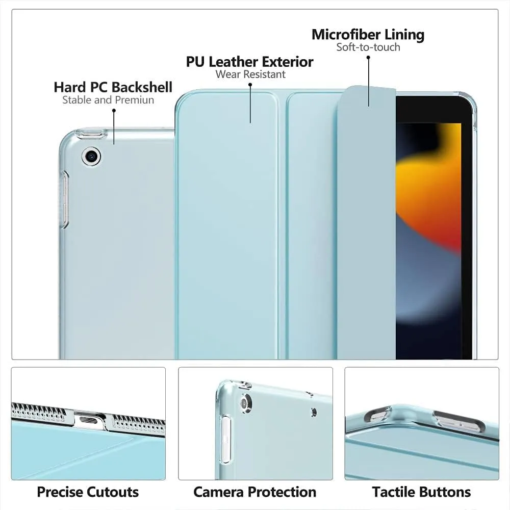 MoKo Cover for iPad 9th/8th/7th Gen 10.2" (2021/2020/2019), Sky Blue - immagine 4
