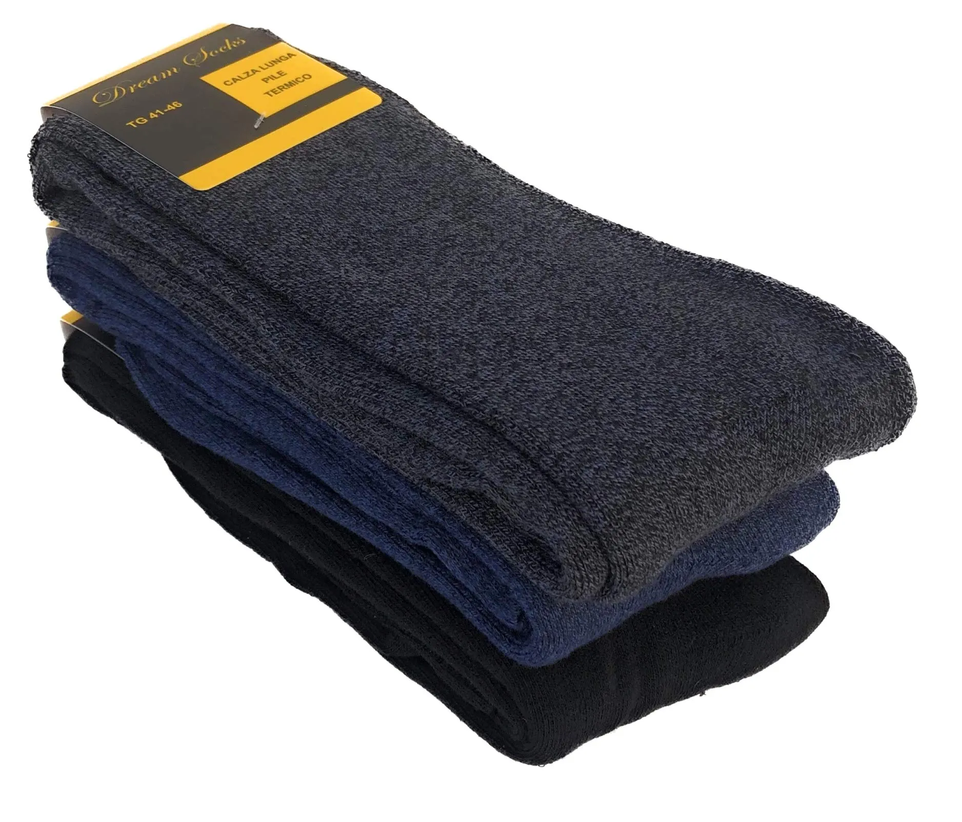 DREAM SOCKS Calze in pile termiche invernali da sci, 3 paia ass.A, 41-46 - immagine 1