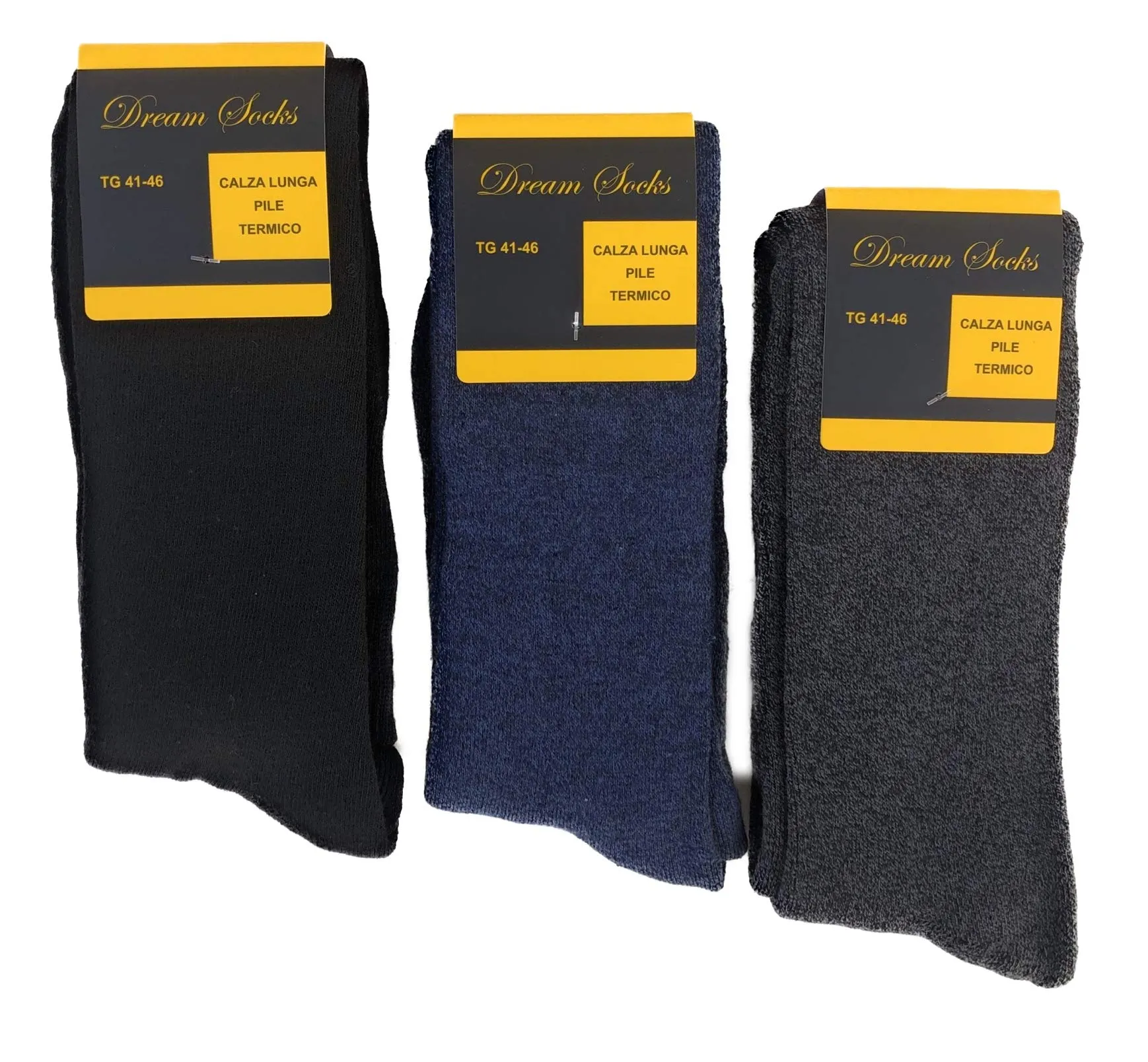 DREAM SOCKS Calze in pile termiche invernali da sci, 3 paia ass.A, 41-46 - immagine 3