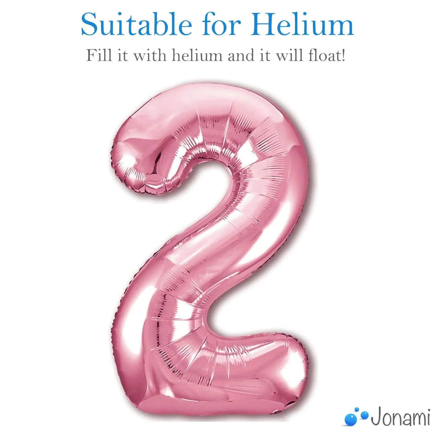Jonami Palloncino Numero 2 Gigante Rosa, 100 cm - immagine 3