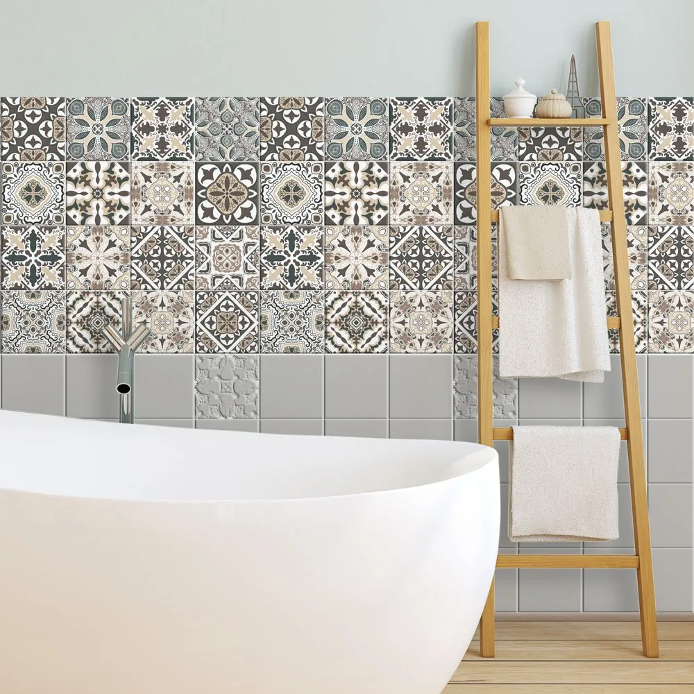 RE-COVERTILES Adesivi Piastrelle in PVC per Cucina e Bagno, 10 Pezzi 20x20 cm, PS00025 - immagine 1