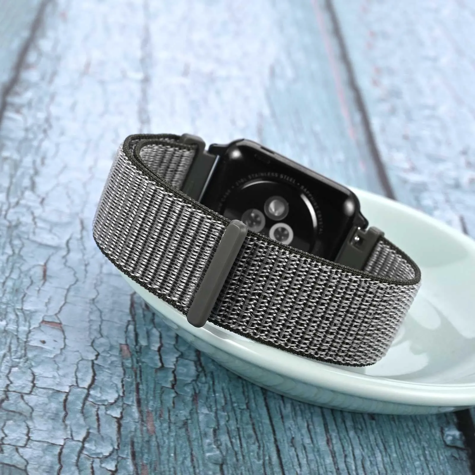 WOCCI Sportivo Cinturino in Nylon 22mm a Sgancio Rapido (Grigio) - immagine 7