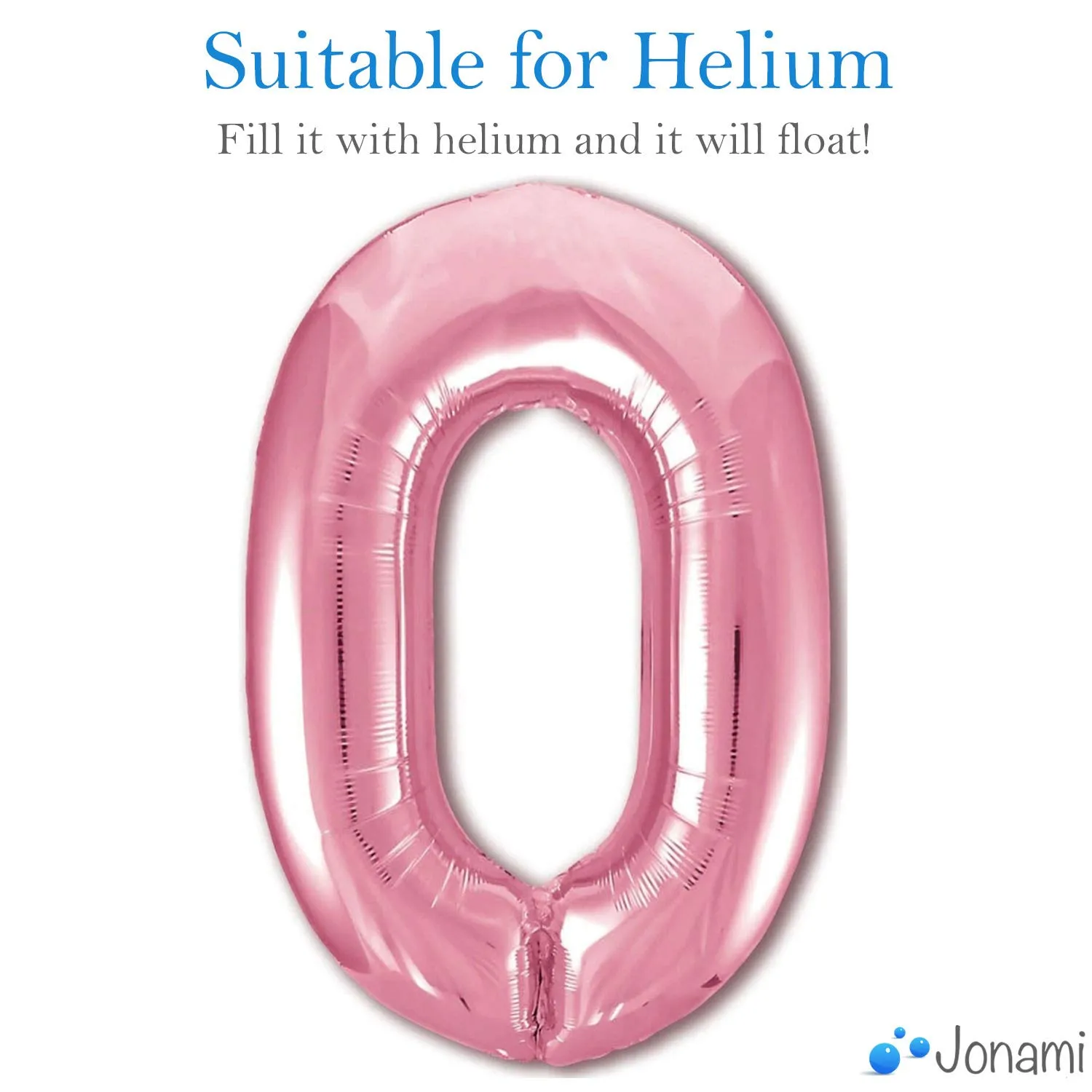 Jonami Palloncino Numero 0 Gigante Rosa, 100 cm - immagine 3