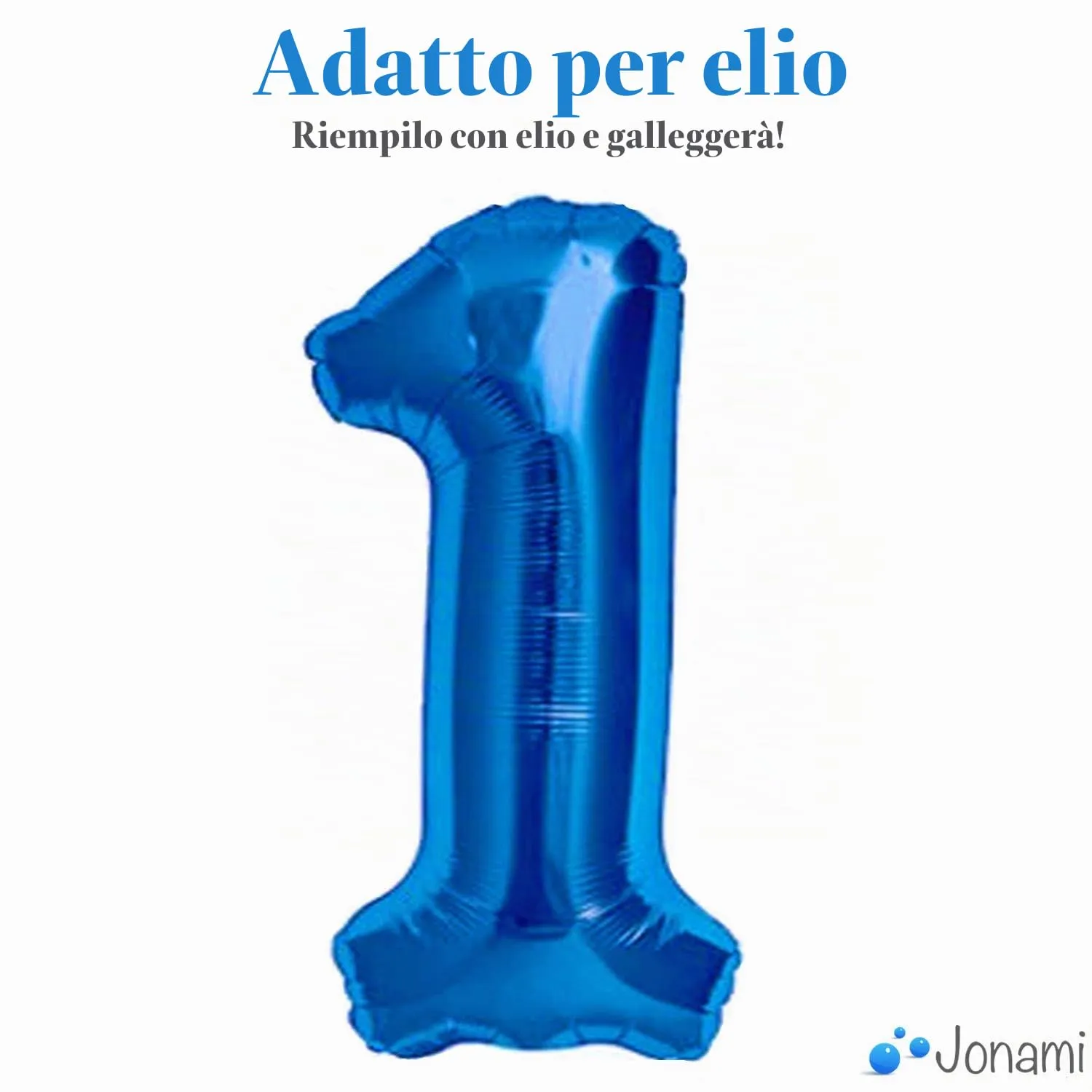 Jonami Palloncino Numero 1 Gigante Blu, 100 cm - immagine 3