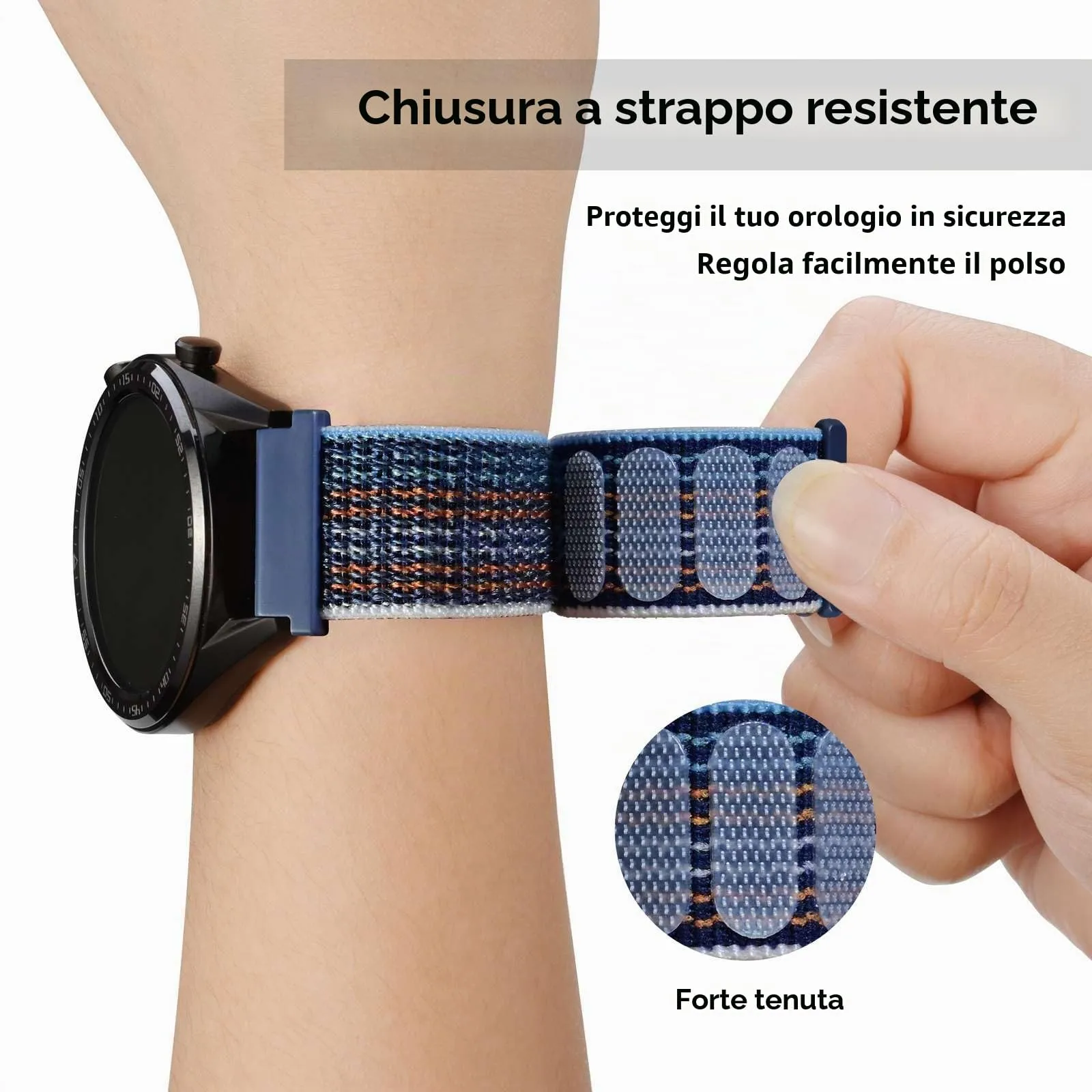 WOCCI Sportivo Cinturino in Nylon 20mm a Sgancio Rapido (Tempesta) - immagine 4