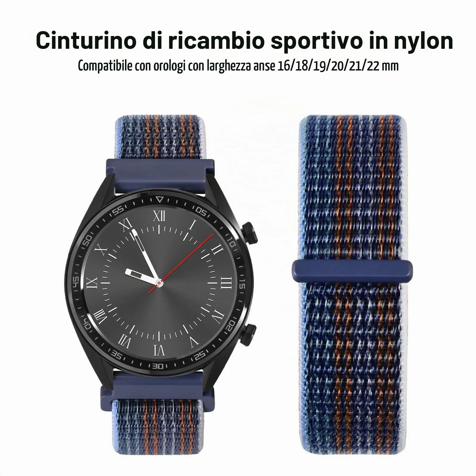 WOCCI Sportivo Cinturino in Nylon 20mm a Sgancio Rapido (Tempesta) - immagine 8