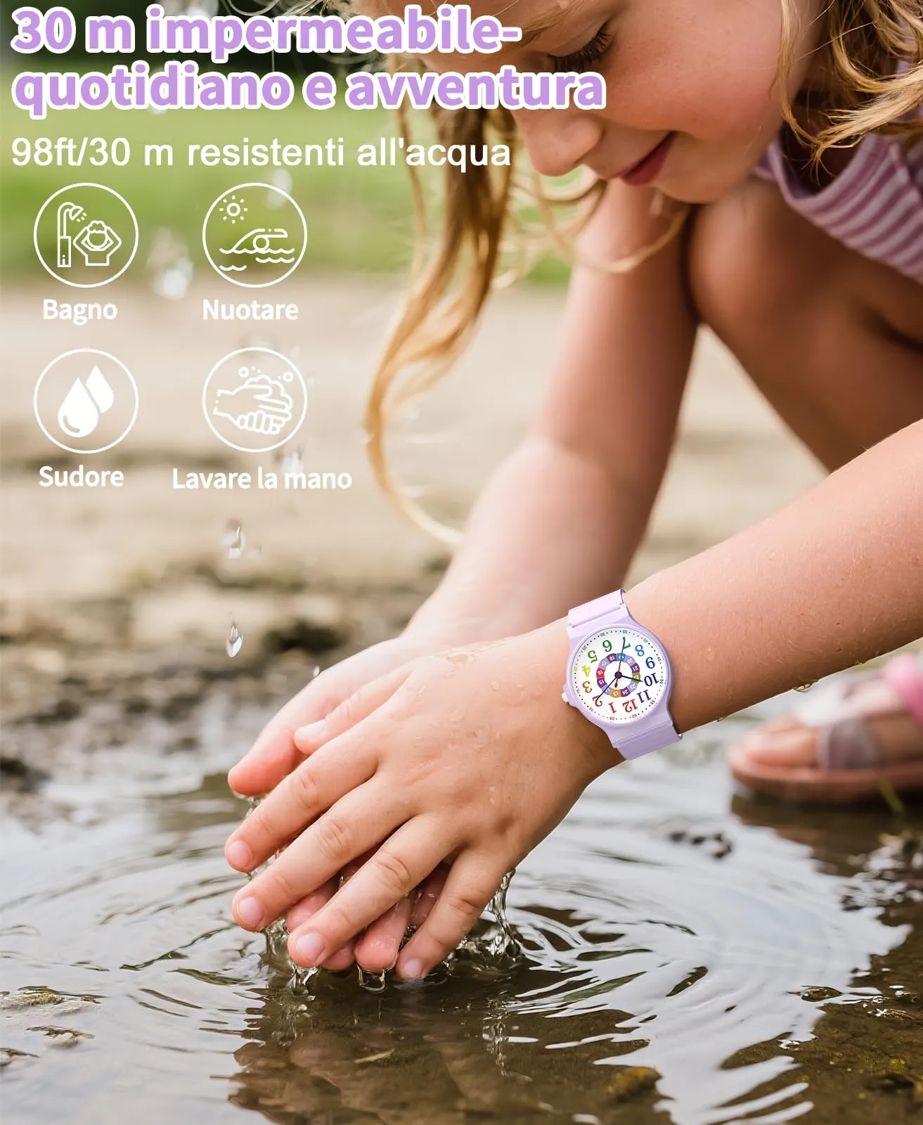 TENOCK Orologio Analogico per Bambini 5-15 Anni, 3ATM, TEN-1010L - immagine 5