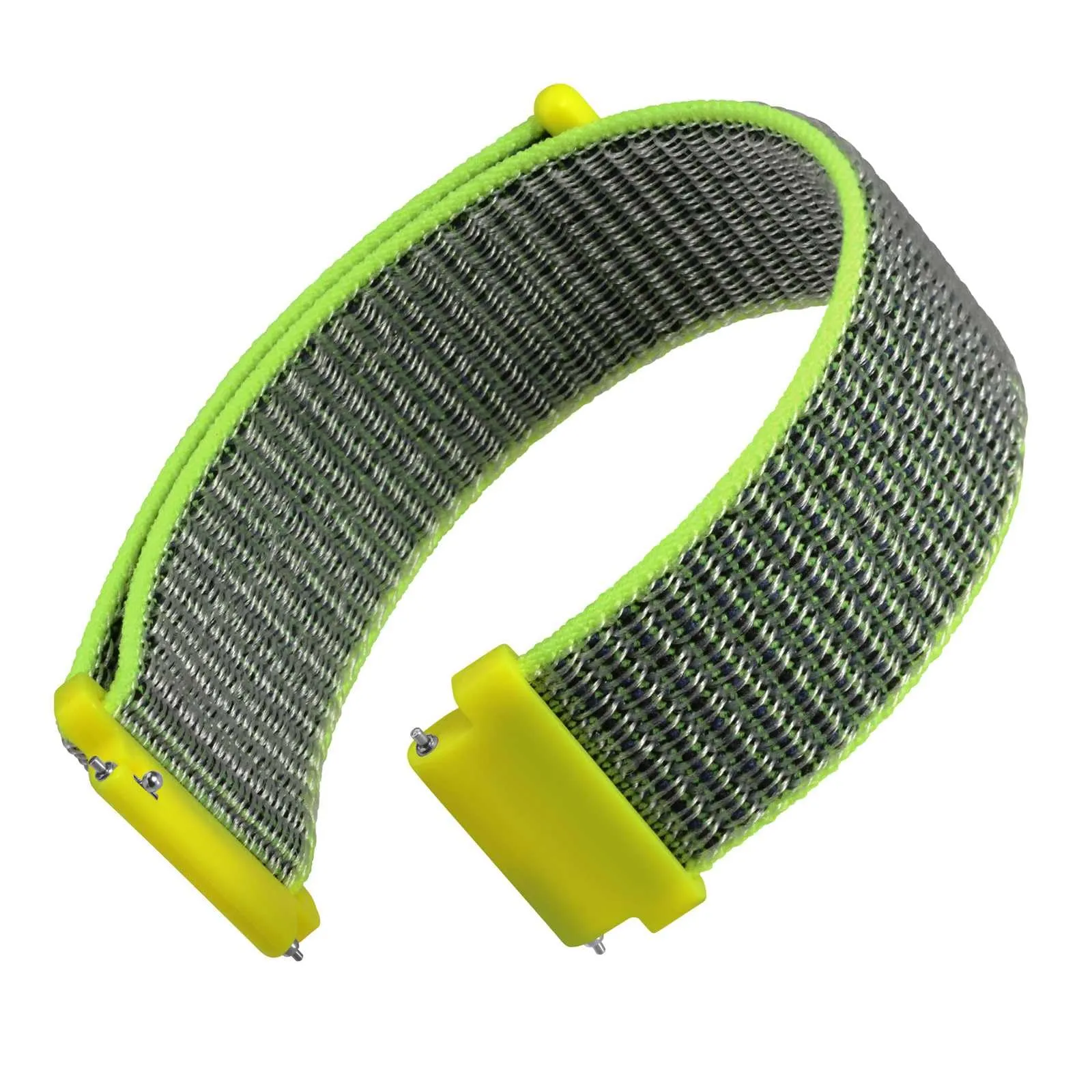 WOCCI Sportivo Cinturino in Nylon 22mm a Sgancio Rapido (Giallo Brillante/Grigio) - immagine 1