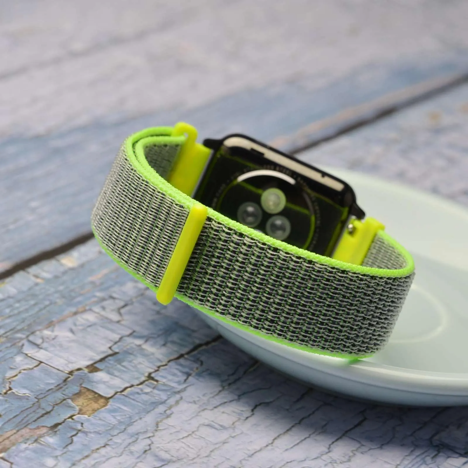 WOCCI Sportivo Cinturino in Nylon 22mm a Sgancio Rapido (Giallo Brillante/Grigio) - immagine 7