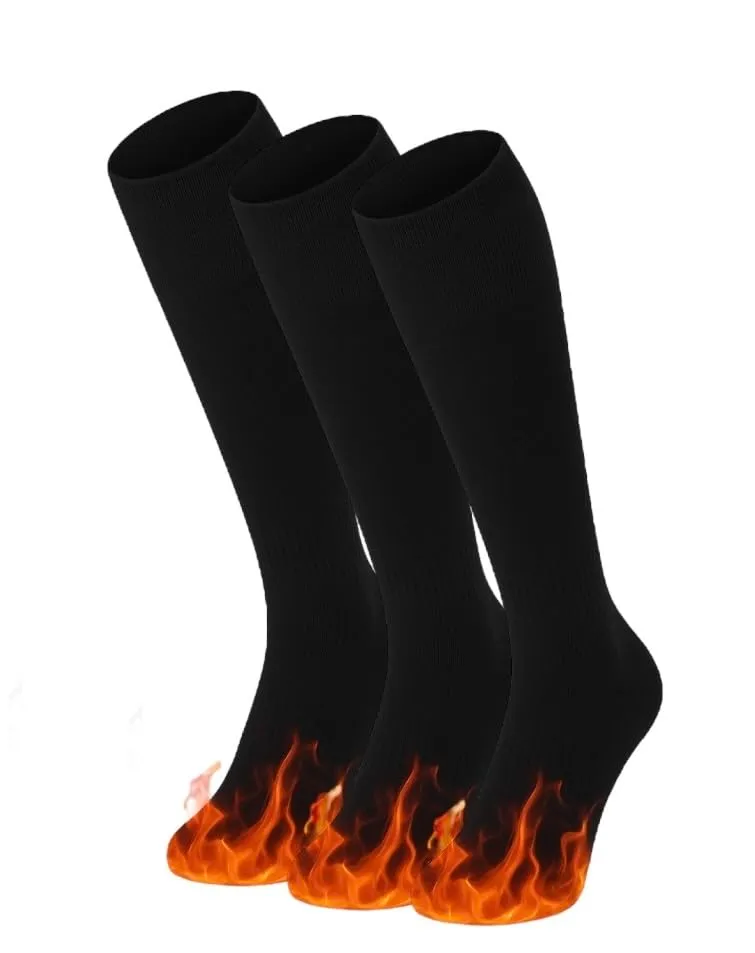 Dream Socks Calze Lunghe in Pile Termiche Invernali da Sci, 41-46, 3 Paia Nero - immagine 3