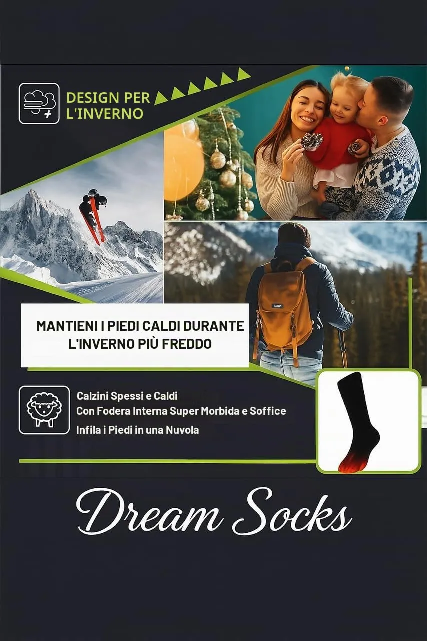 Dream Socks Calze Lunghe in Pile Termiche Invernali da Sci, 41-46, 3 Paia Nero - immagine 5