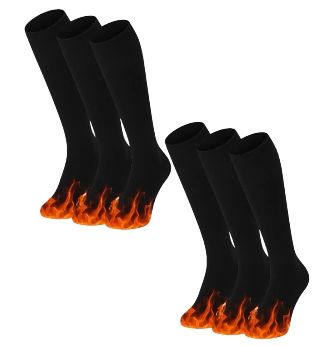 DREAM SOCKS Calze in Pile Termiche Invernali da Sci, 41-46, 6 Paia Nero - immagine 3