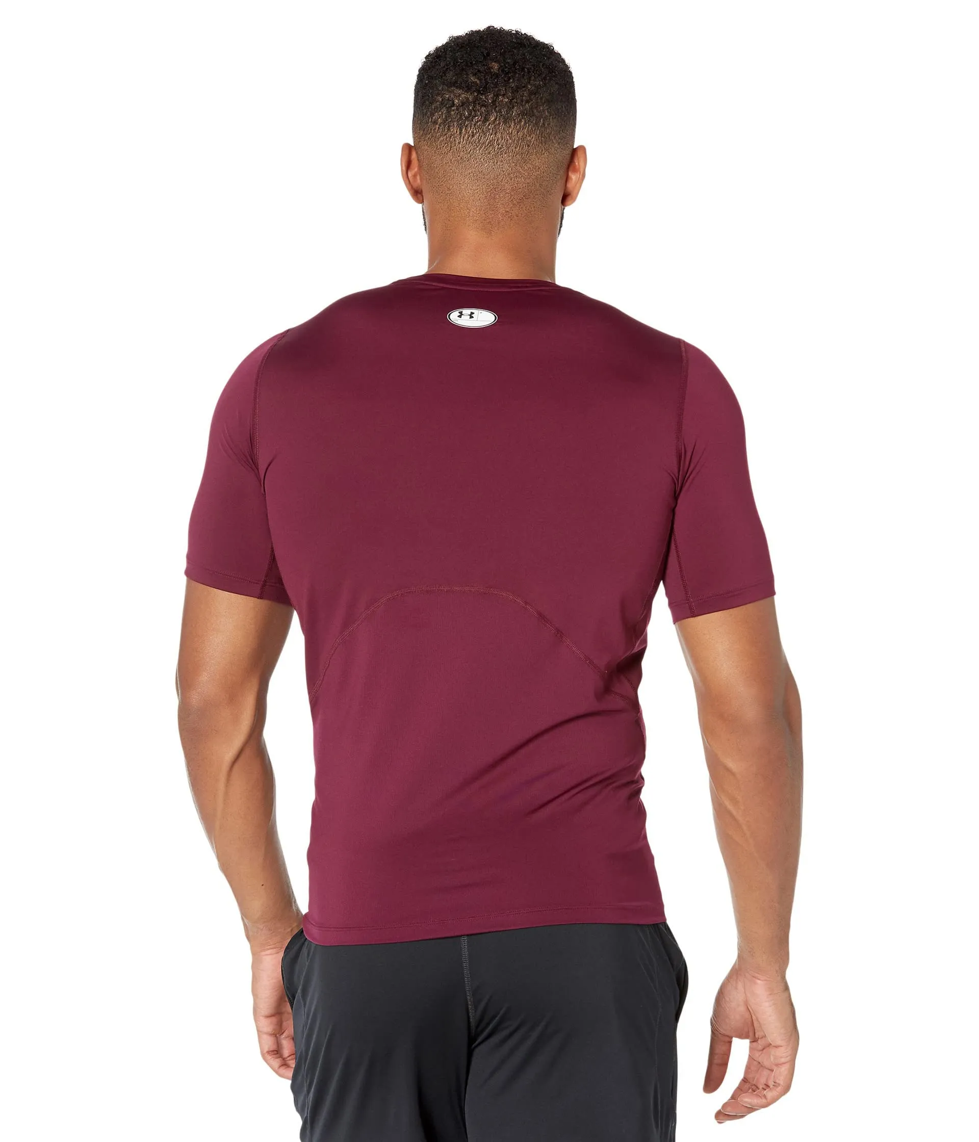 Under Armour HeatGear Compression Short Sleeve T-Shirt for Men - Castano/Bianco - Small Tall - immagine 2