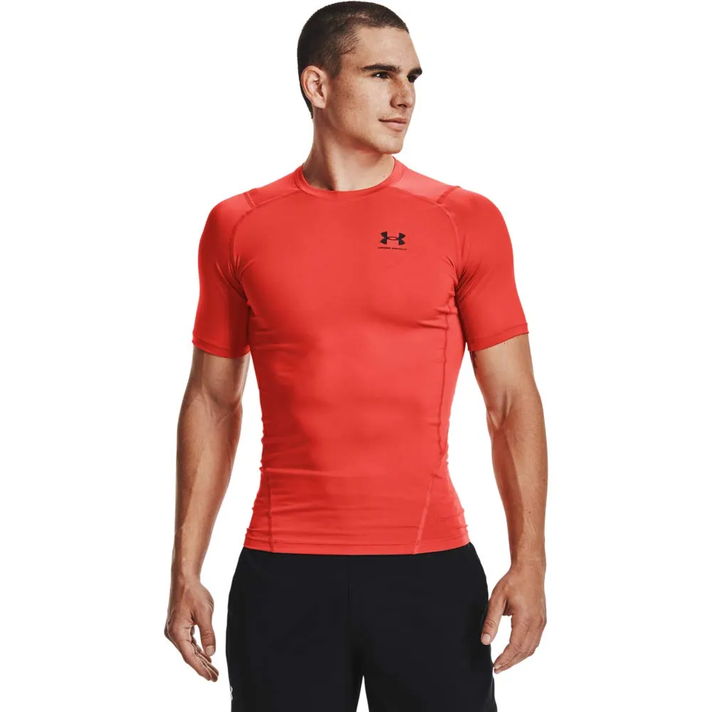 Under Armour UA HG Armour Comp SS Compression T-Shirt - Dark Orange (860)/Black, XL Tall - immagine 1