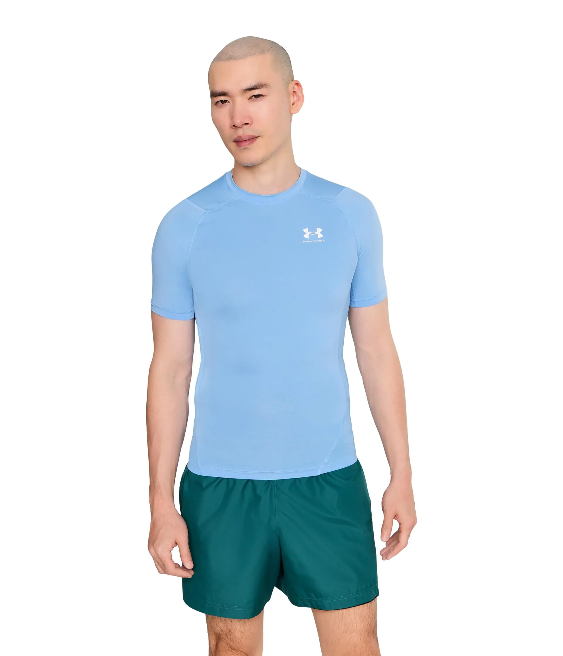 Under Armour HeatGear Men's Compression Short Sleeve T-Shirt - Carolina Blue/White - M Tall - immagine 1