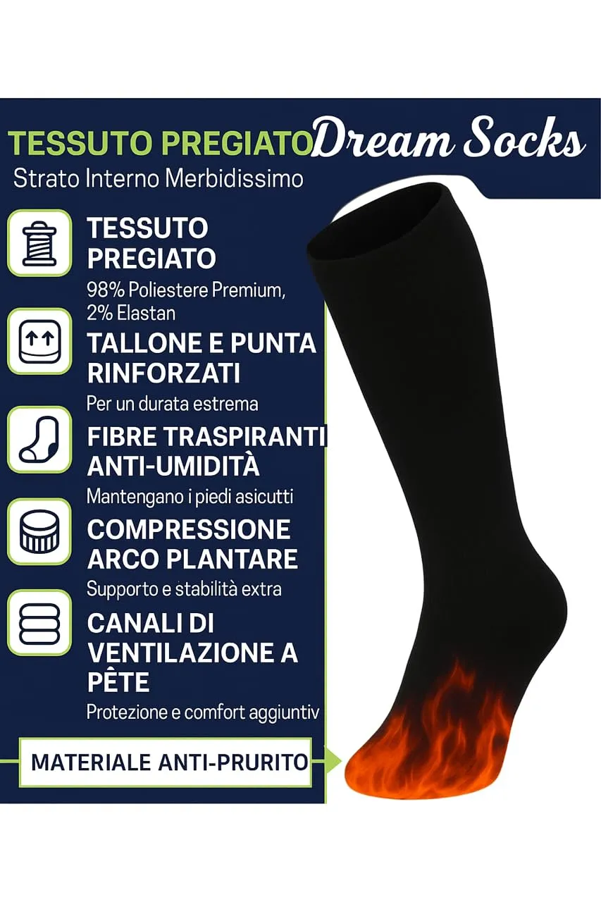 DREAM SOCKS Calze in Pile Termiche Invernali da Sci, 3 Paia Nero, 35-40 - immagine 4
