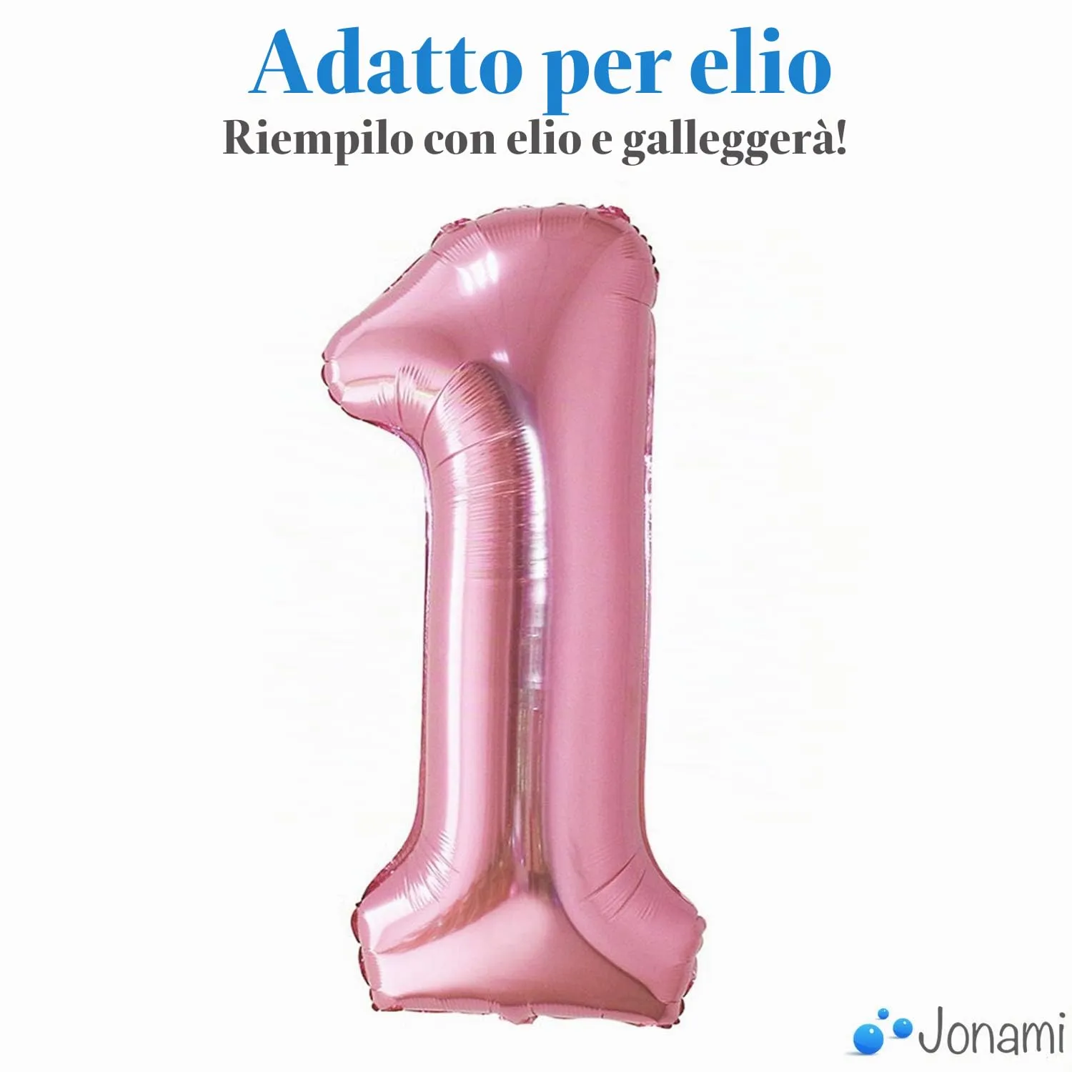 Jonami Palloncino Numero 1 Gigante Rosa 100 cm - immagine 3