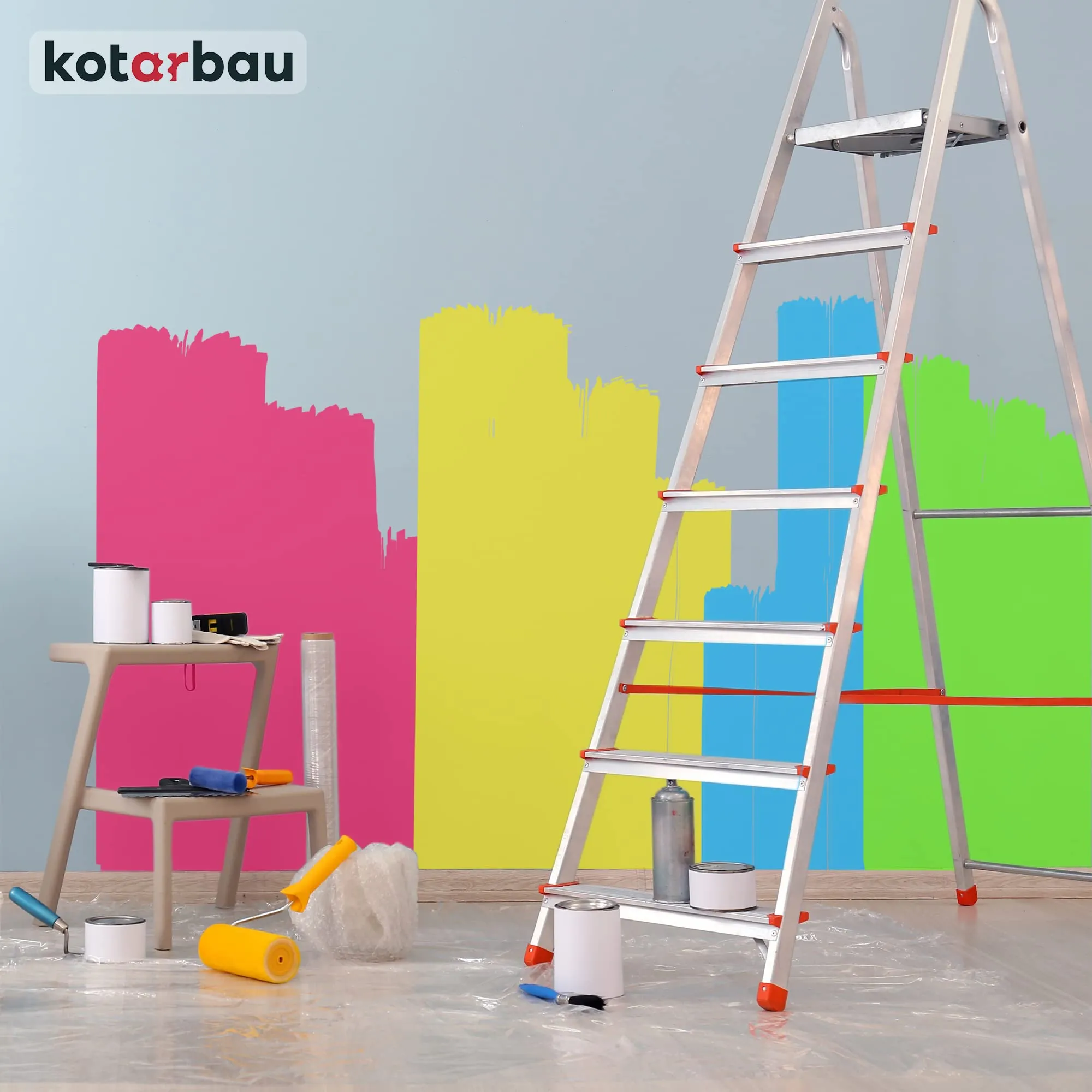 KOTARBAU Set di 48 Teli Copritutto per Imbianchino, Polietilene, 4 x 5 m, Trasparente - immagine 9