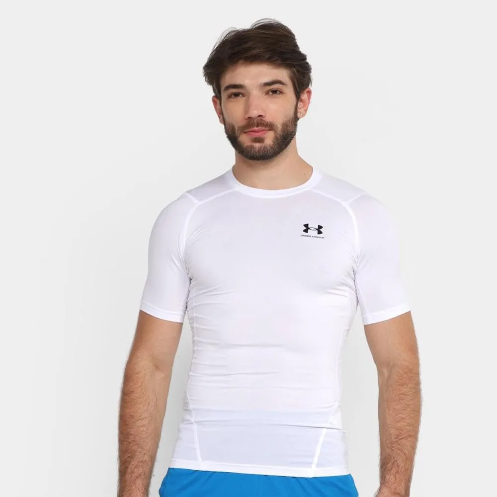 Under Armour Men's Heatgear Compression Shirt White/Black S - immagine 3