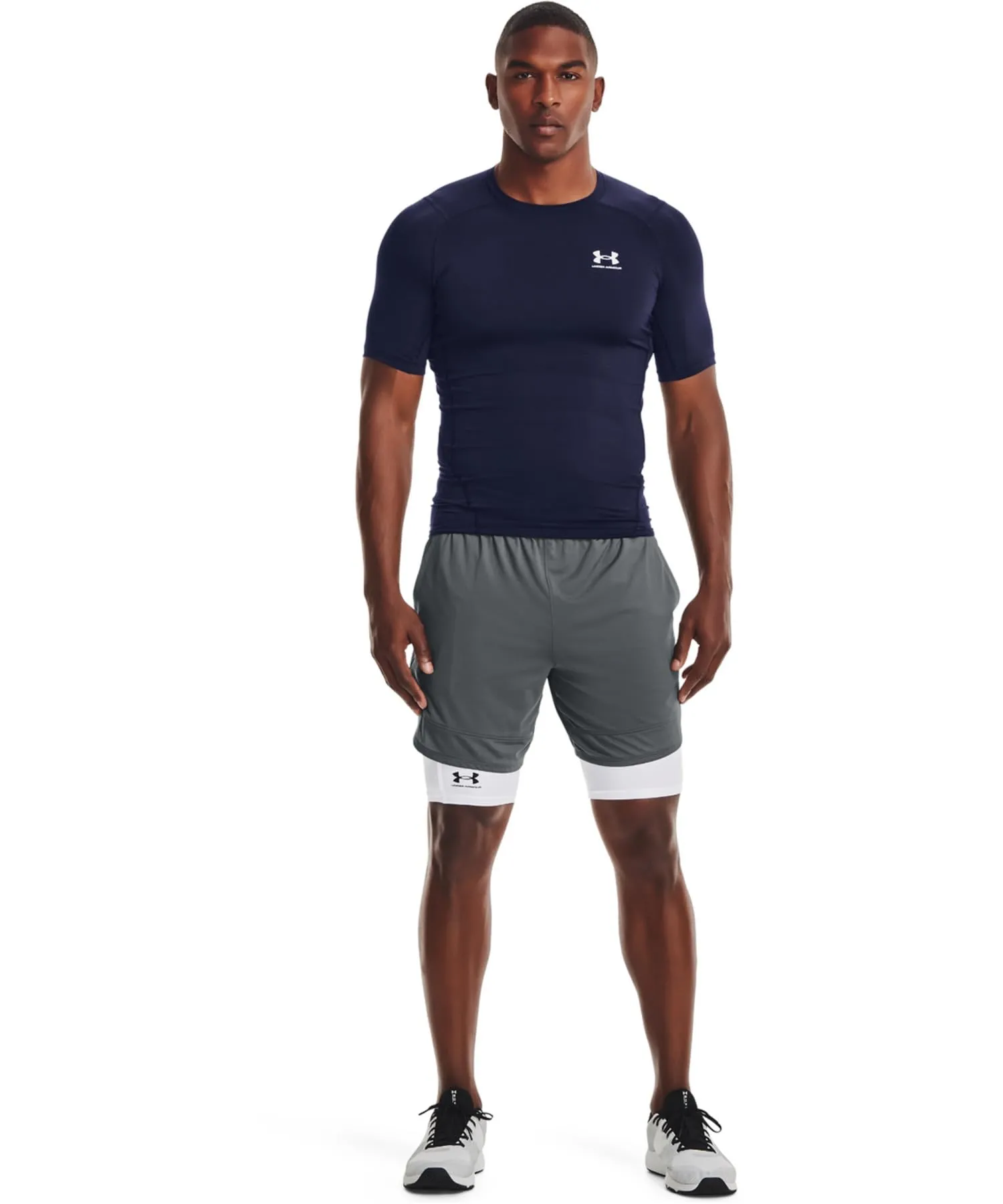 Under Armour Men's Heatgear Compression Shirt Navy/White XXL - immagine 7