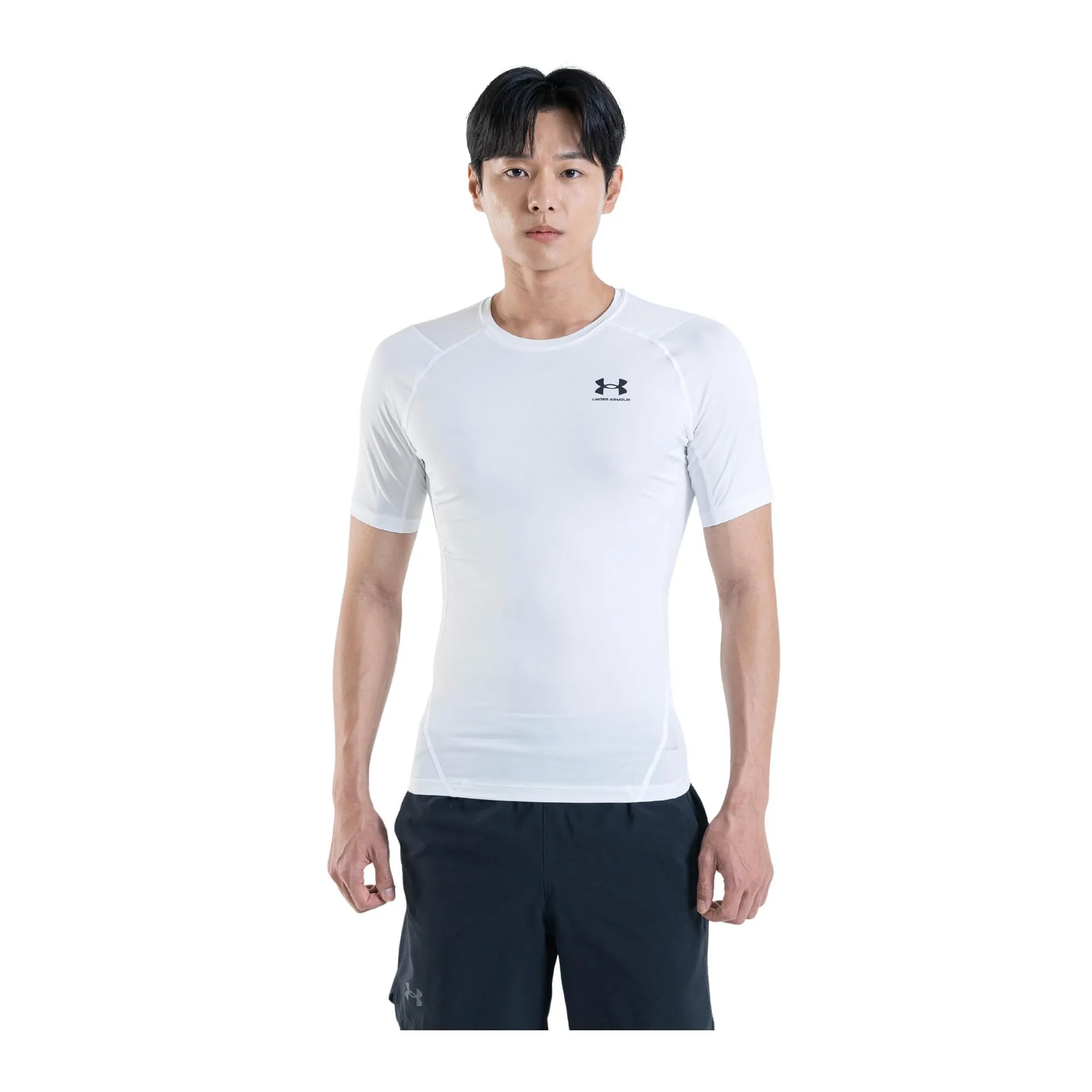 Under Armour UA HG Armour Men's Running Shirt, White/Black, 3XL - immagine 1