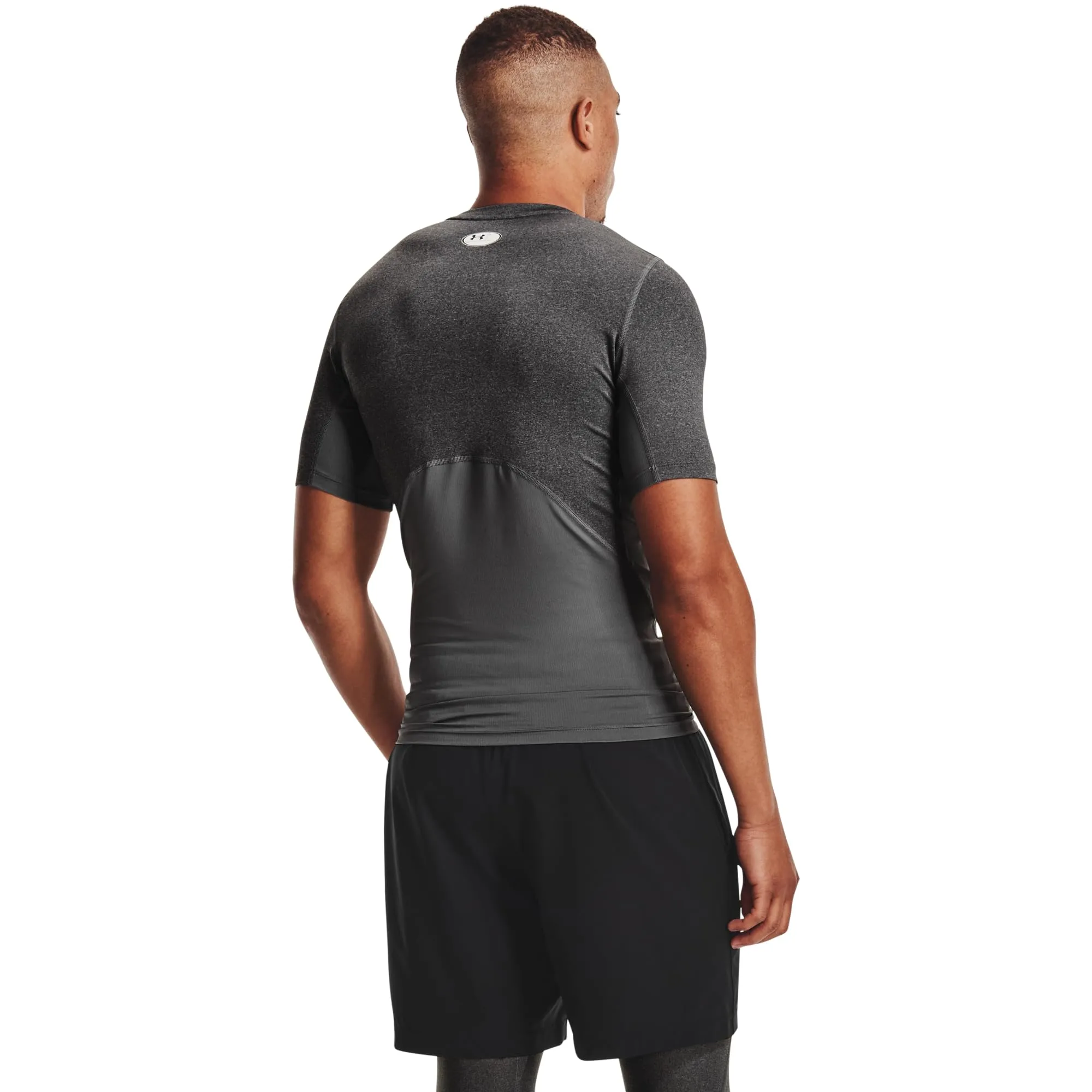 Under Armour Men's Heatgear Compression Shirt Carbon Heather/Black XS - immagine 4