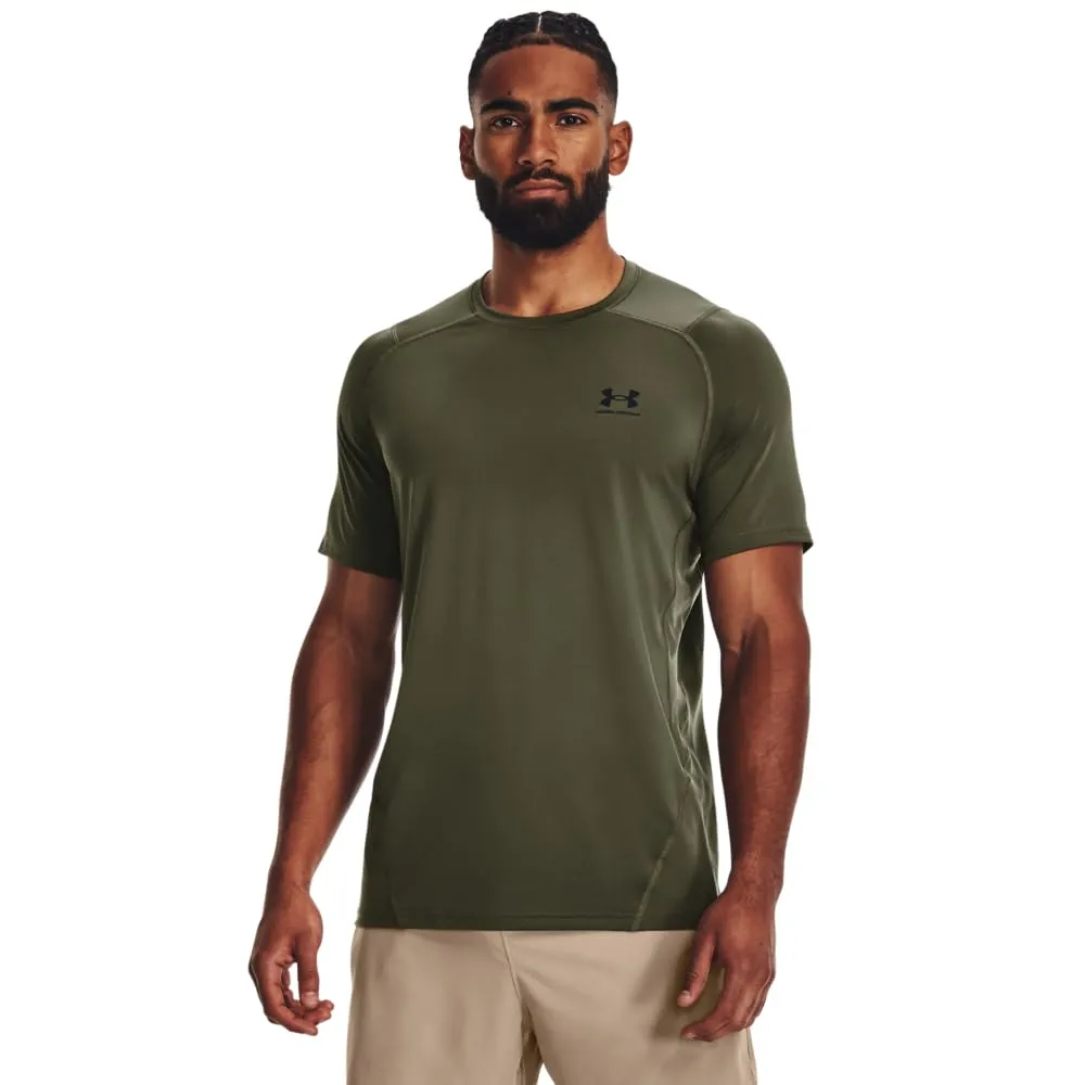 Under Armour HeatGear Compression Short Sleeve T-Shirt for Men - Green - XL - immagine 1