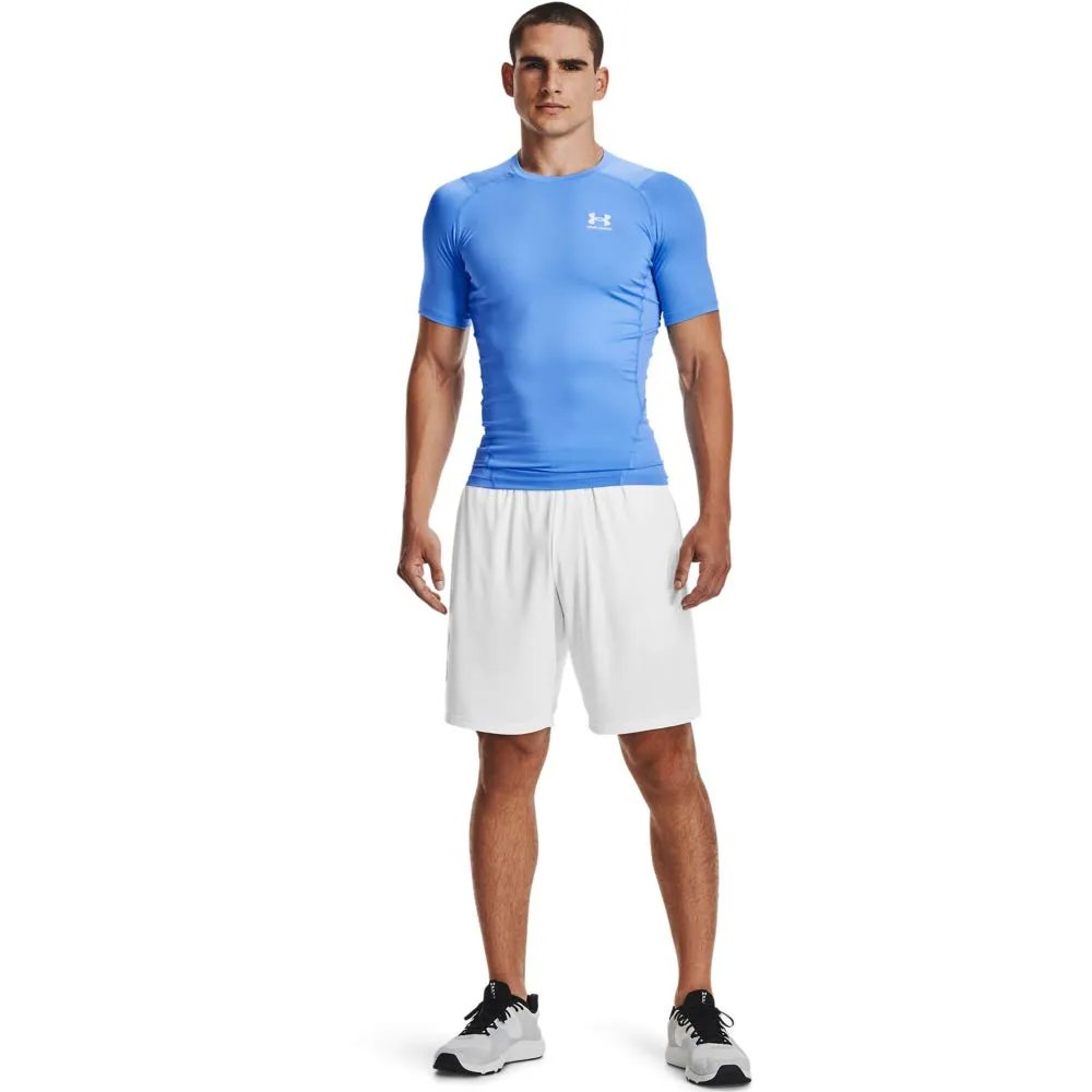 Under Armour HeatGear Maglietta a Maniche Corte a Compressione da Uomo - Blu Carolina (475)/Bianco, 3XL - immagine 3