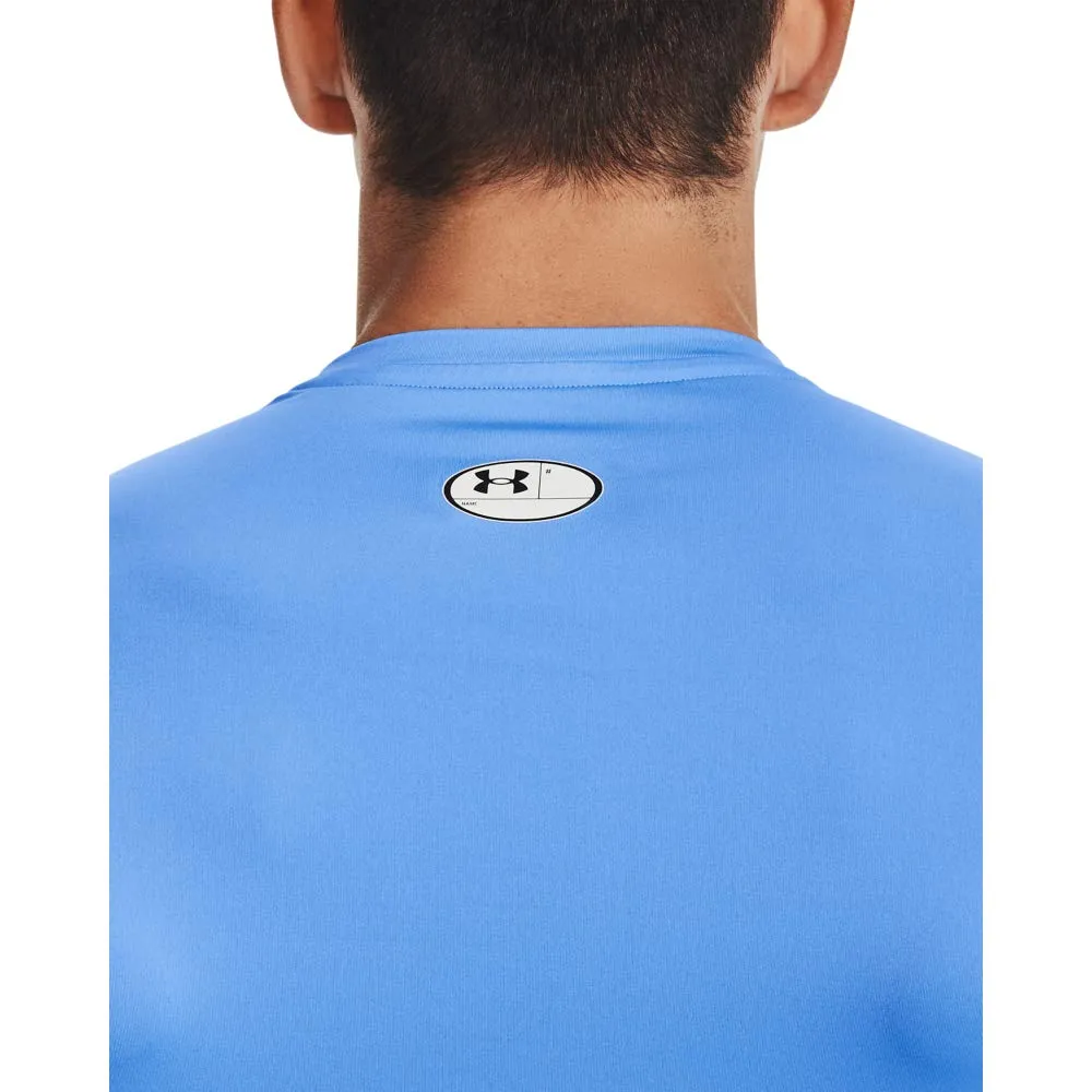 Under Armour HeatGear Maglietta a Maniche Corte a Compressione da Uomo - Blu Carolina (475)/Bianco, 3XL - immagine 4