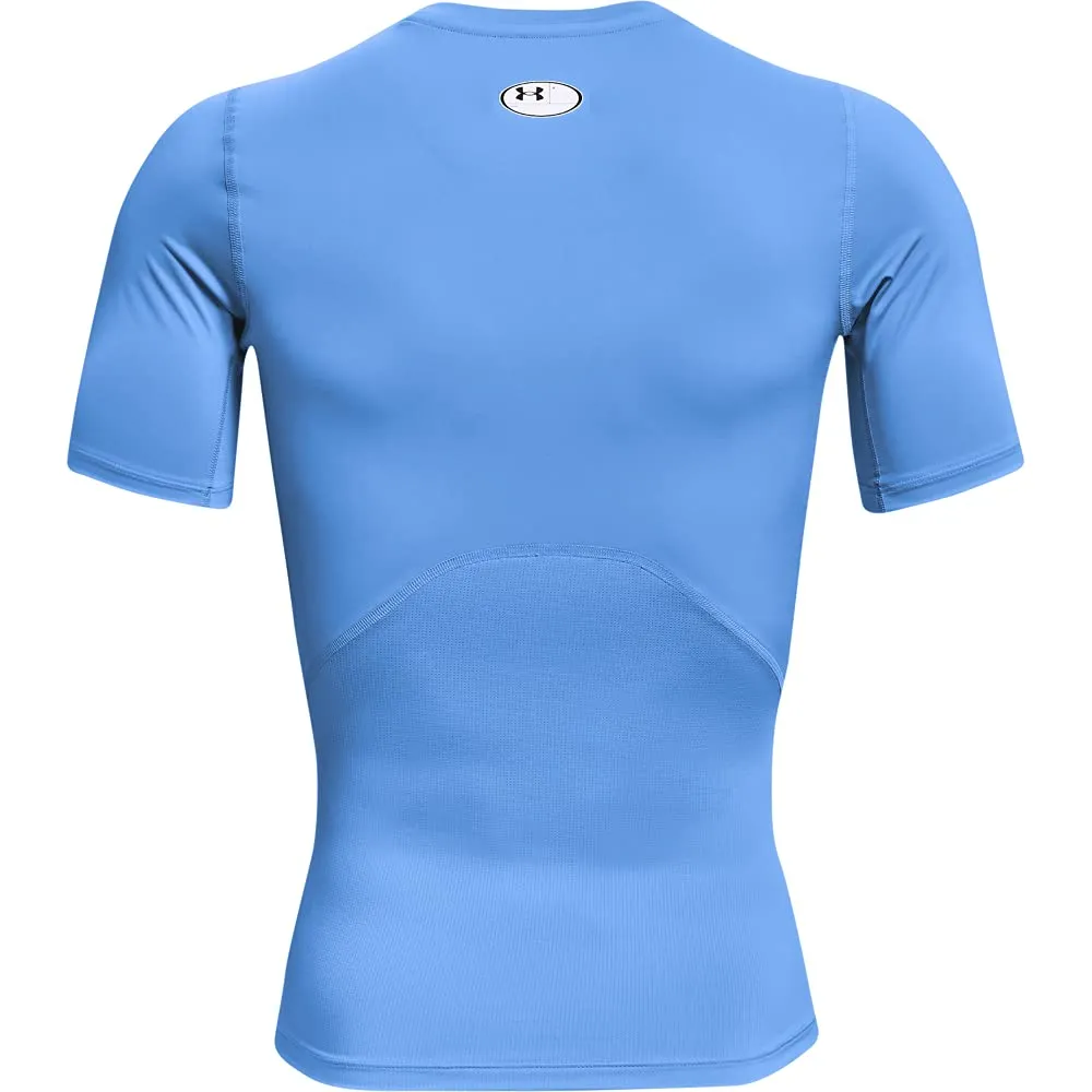 Under Armour HeatGear Maglietta a Maniche Corte a Compressione da Uomo - Blu Carolina (475)/Bianco, 3XL - immagine 6