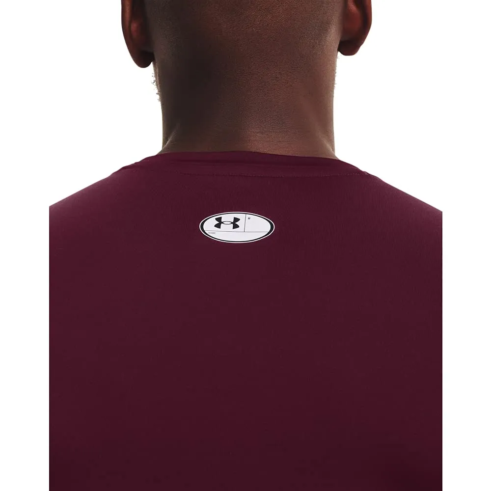 Under Armour HeatGear Compression Short Sleeve T-Shirt for Men - Brown/White - XXL - immagine 4