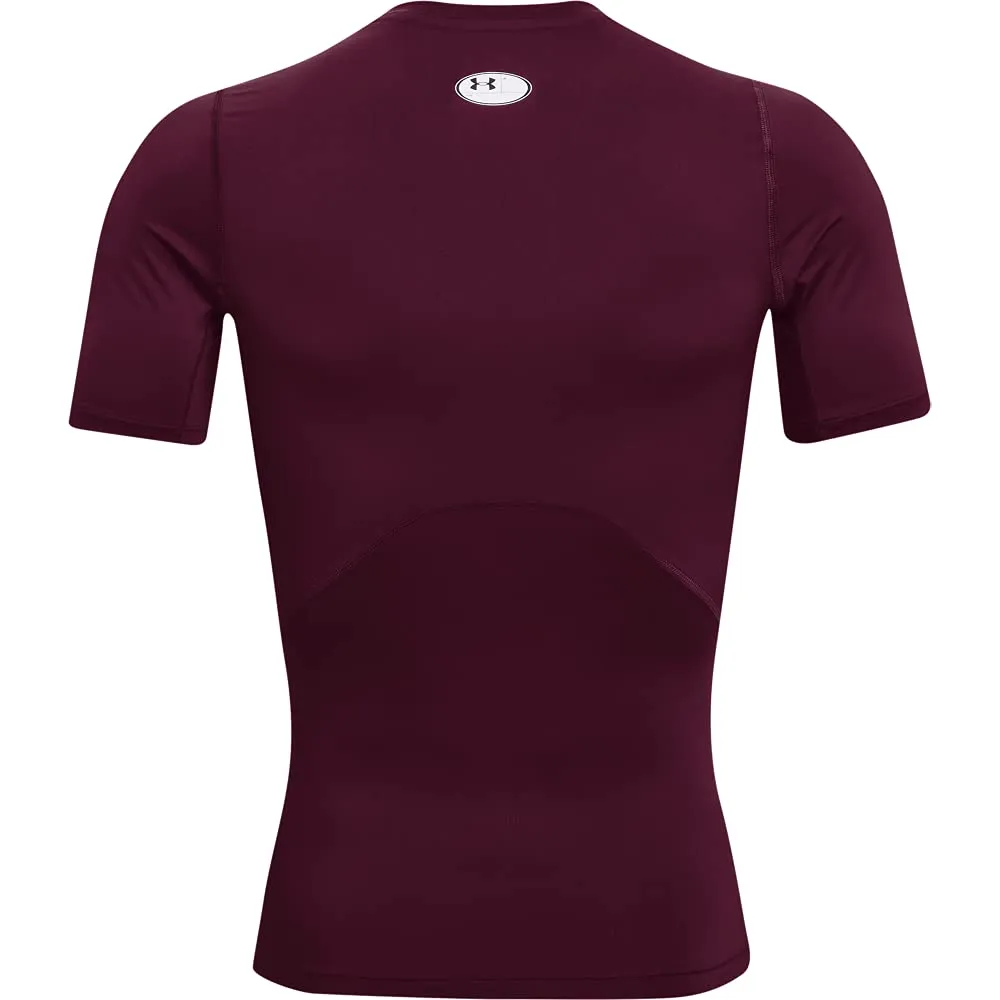 Under Armour HeatGear Compression Short Sleeve T-Shirt for Men - Brown/White - XXL - immagine 6