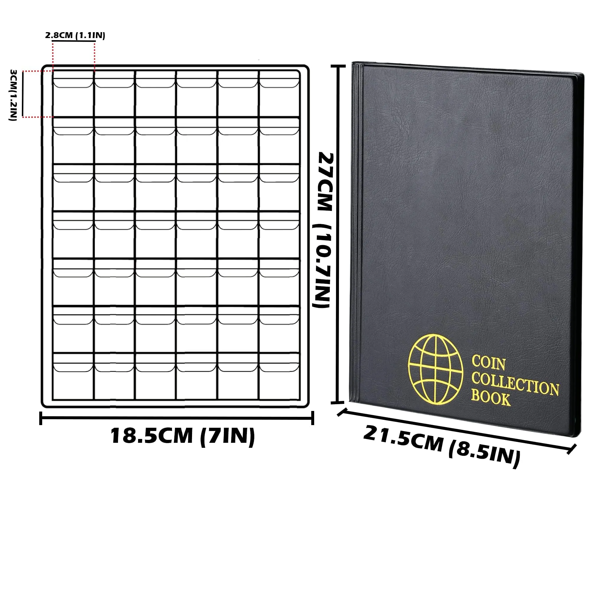 Uncle Paul Album per Monete, 420 Tasche, 30x28mm (1,2x1,1 Pollici) - immagine 2