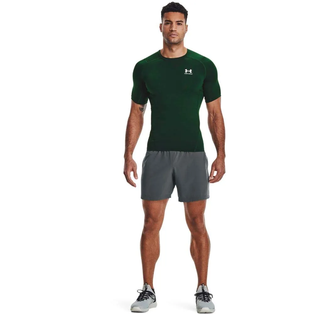 Under Armour HeatGear Compression Short Sleeve T-Shirt - Verde Bosco/Bianco - XXL - immagine 3