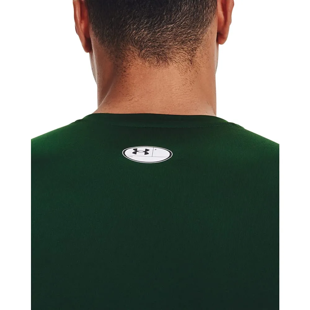 Under Armour HeatGear Compression Short Sleeve T-Shirt - Verde Bosco/Bianco - XXL - immagine 4